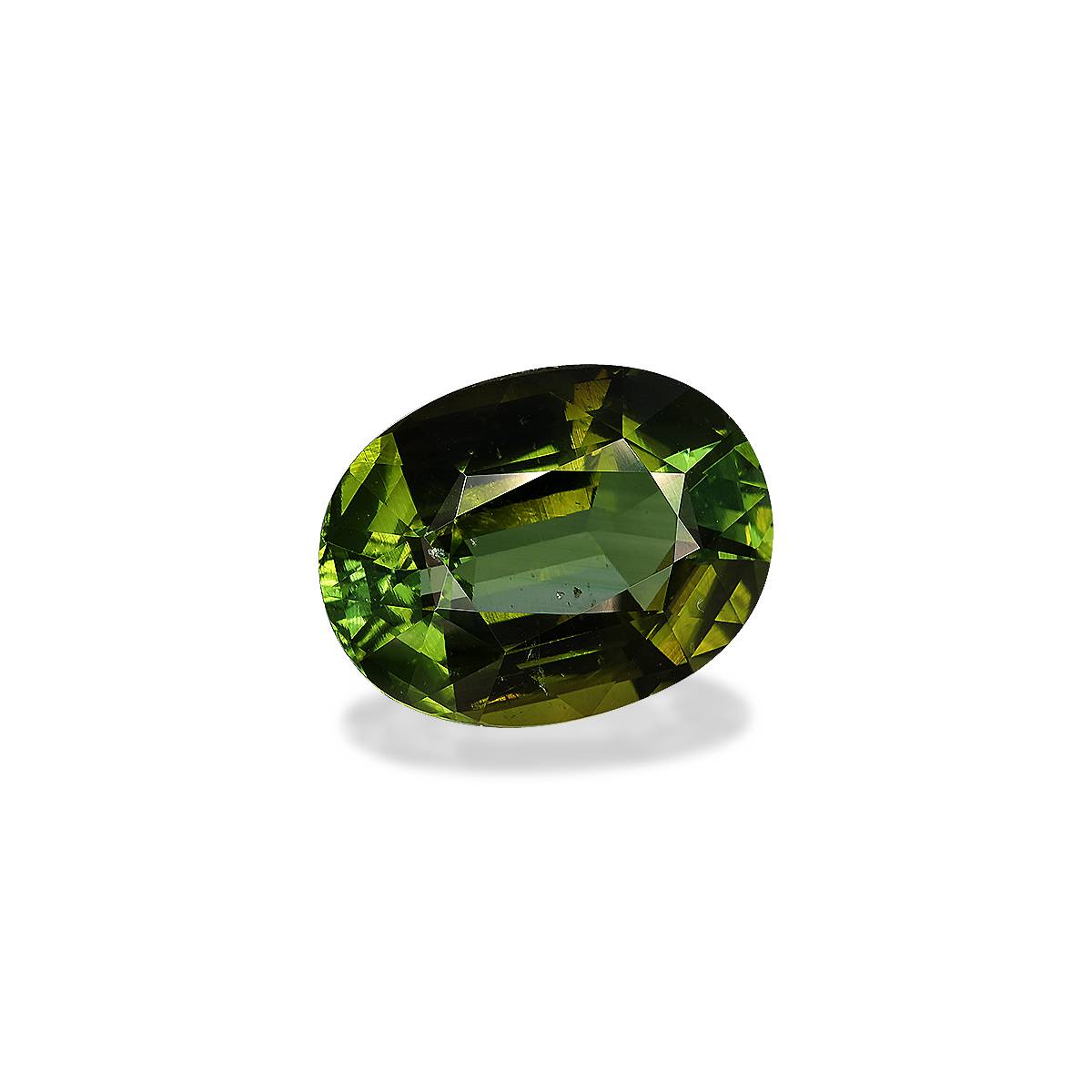 basil green green tourmaline, 21.17ct oval cut — view 3