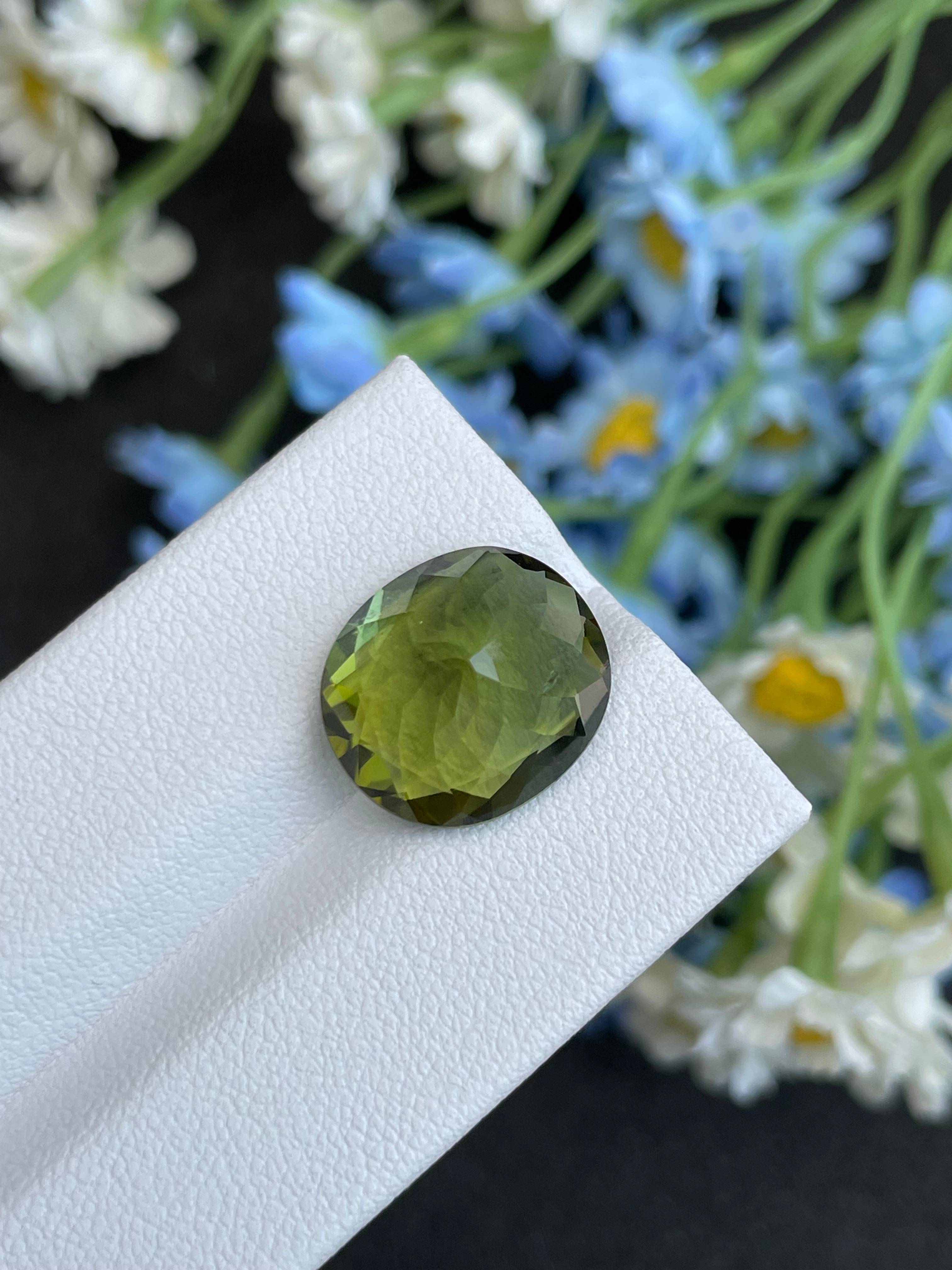 moss green green tourmaline, 9.26ct oval cut — view 7
