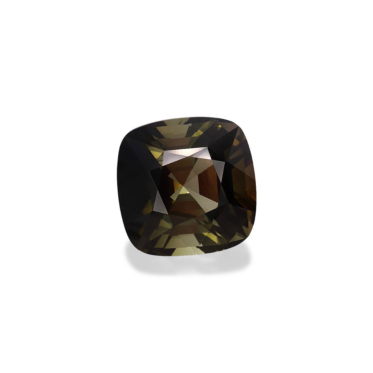 forest green green tourmaline, 20.75ct cushion cut — view 3