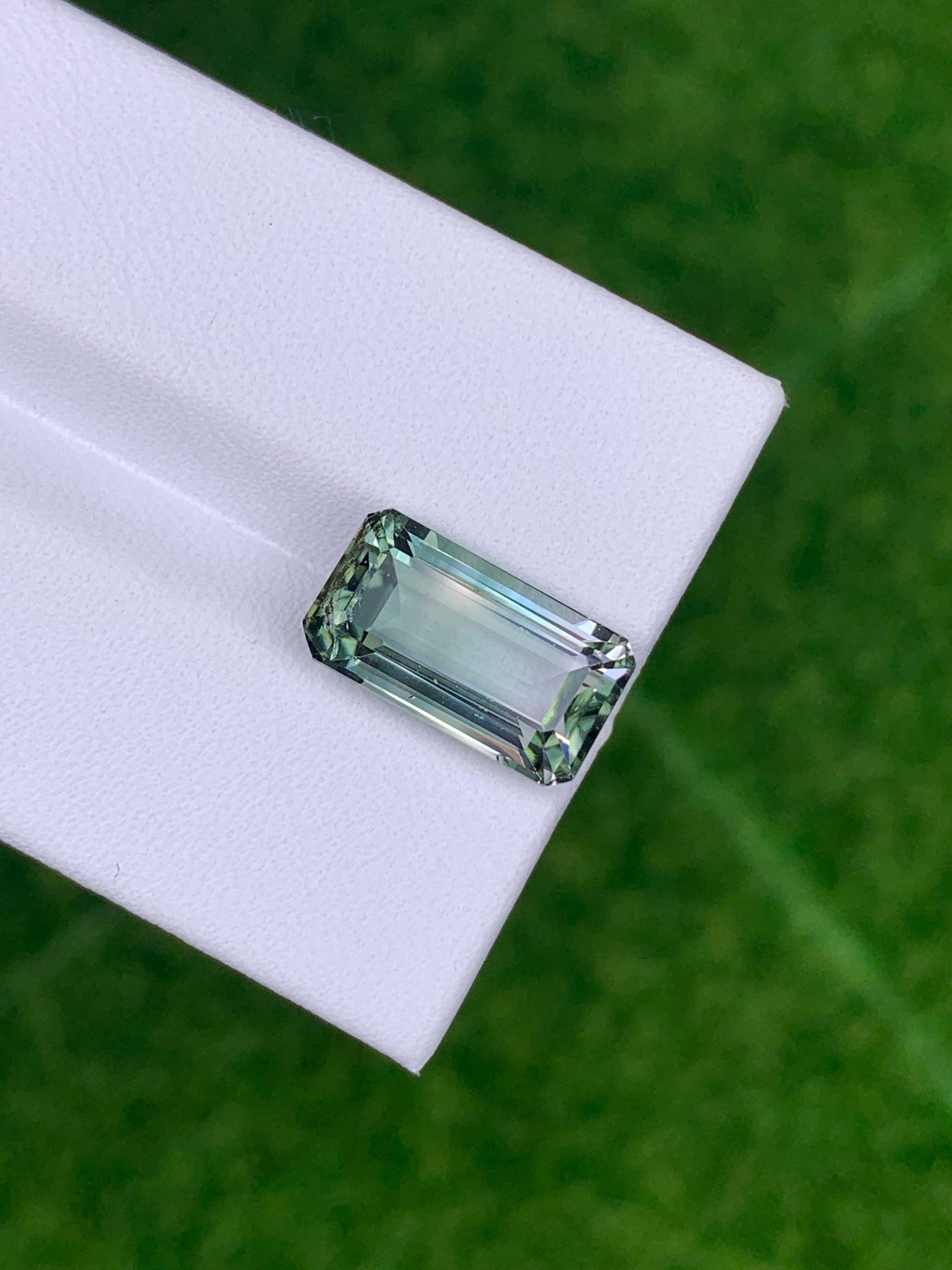 grey grey tourmaline, 5.32ct rectangular cut — view 5