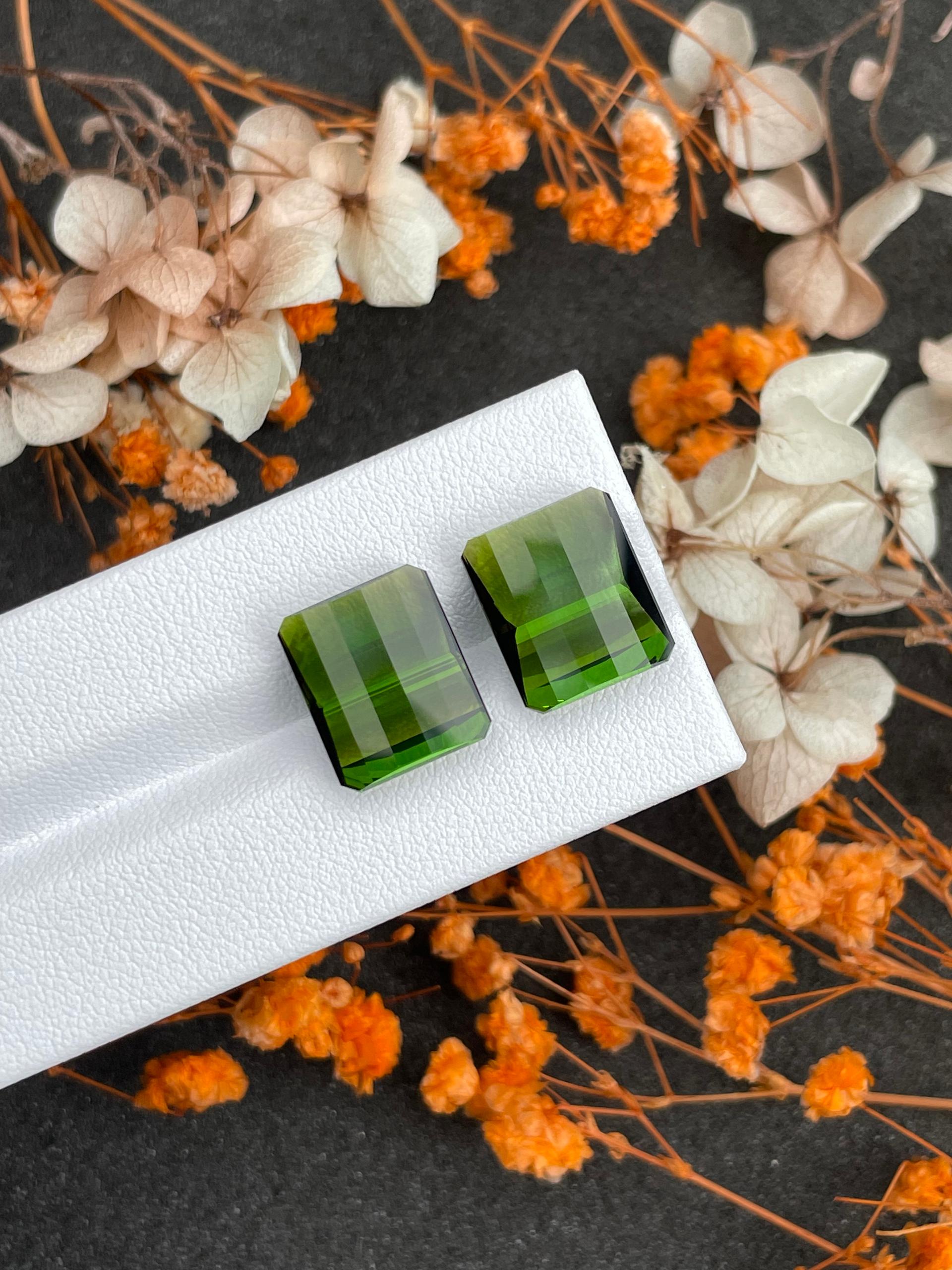 forest green green tourmaline, 18.75ct rectangular cut — view 5