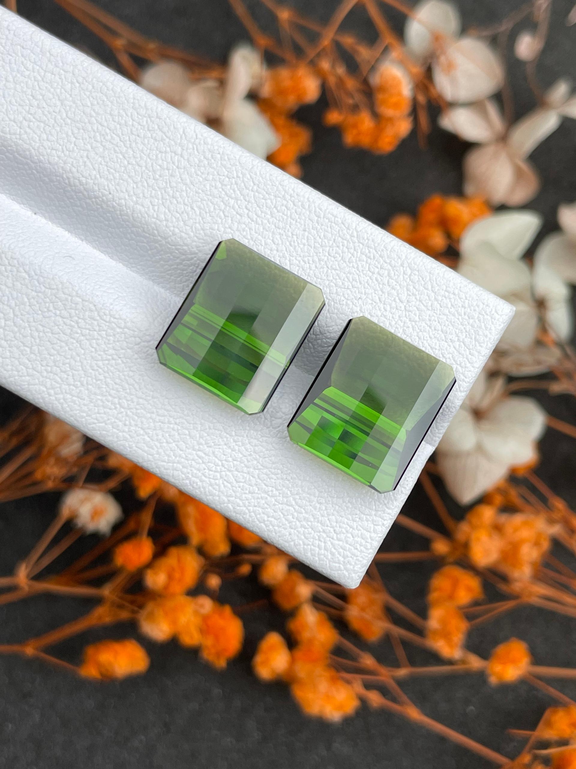 forest green green tourmaline, 18.75ct rectangular cut — view 6