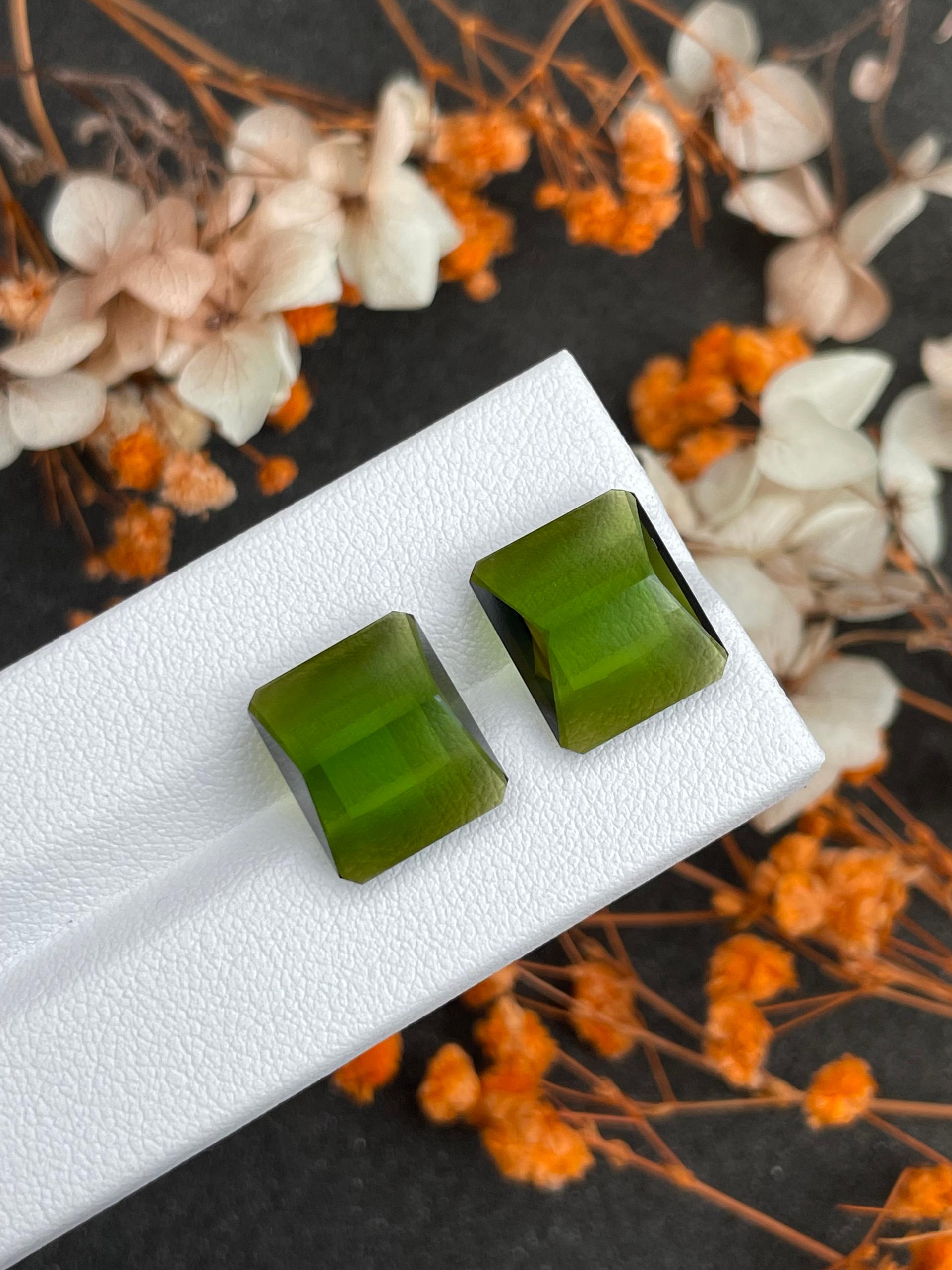 forest green green tourmaline, 18.75ct rectangular cut — view 7