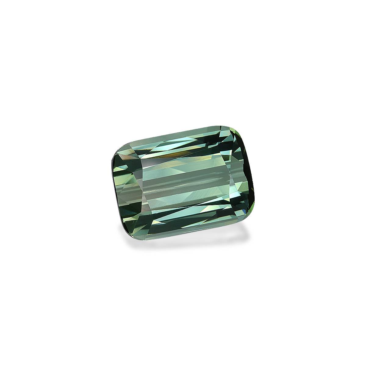 moss green green tourmaline, 23.3ct cushion cut — view 3