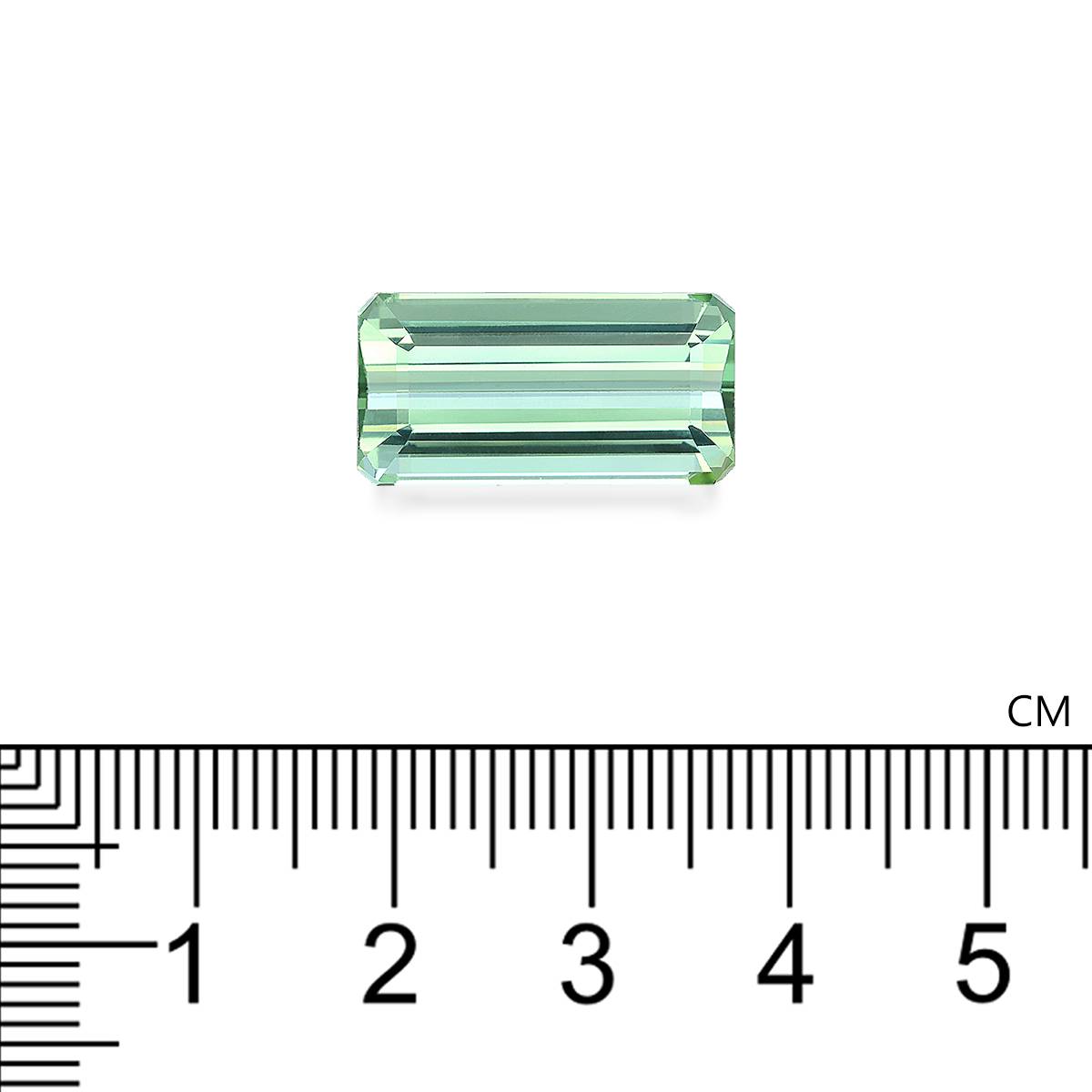 seafoam green green tourmaline, 12.78ct rectangular cut — view 4