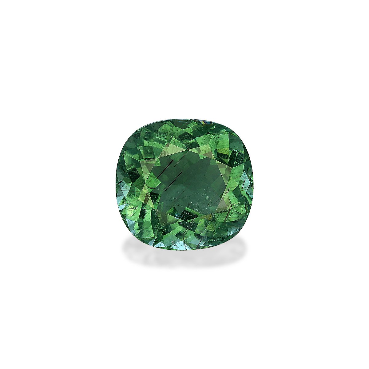 olive green green tourmaline, 10.21ct cushion cut — main view
