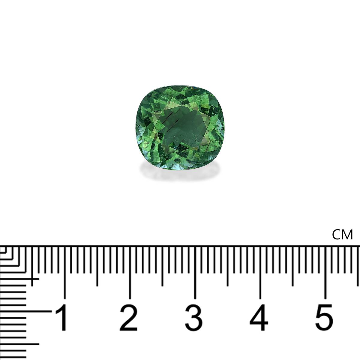 olive green green tourmaline, 10.21ct cushion cut — view 4