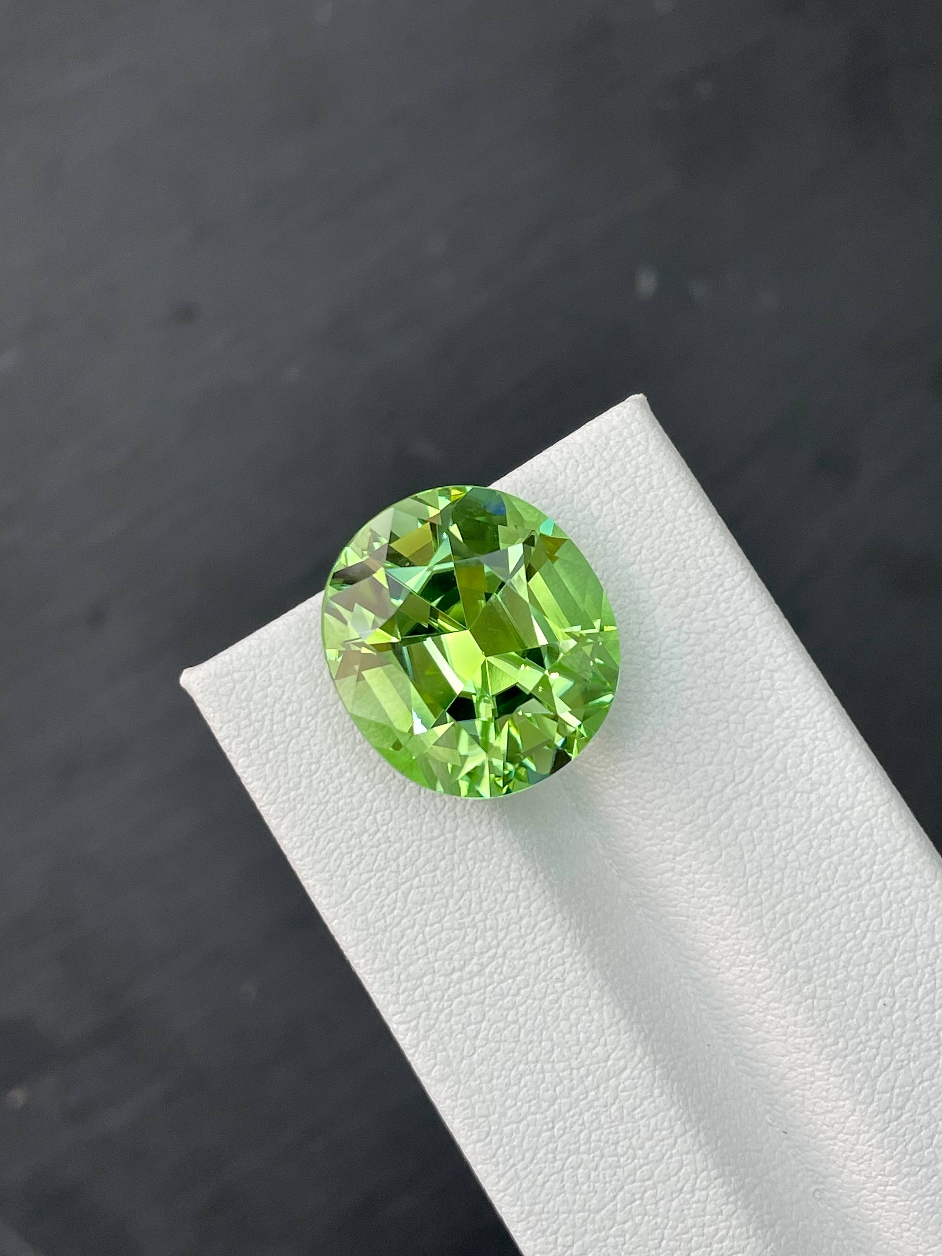 green green tourmaline, 18.83ct oval cut — view 5