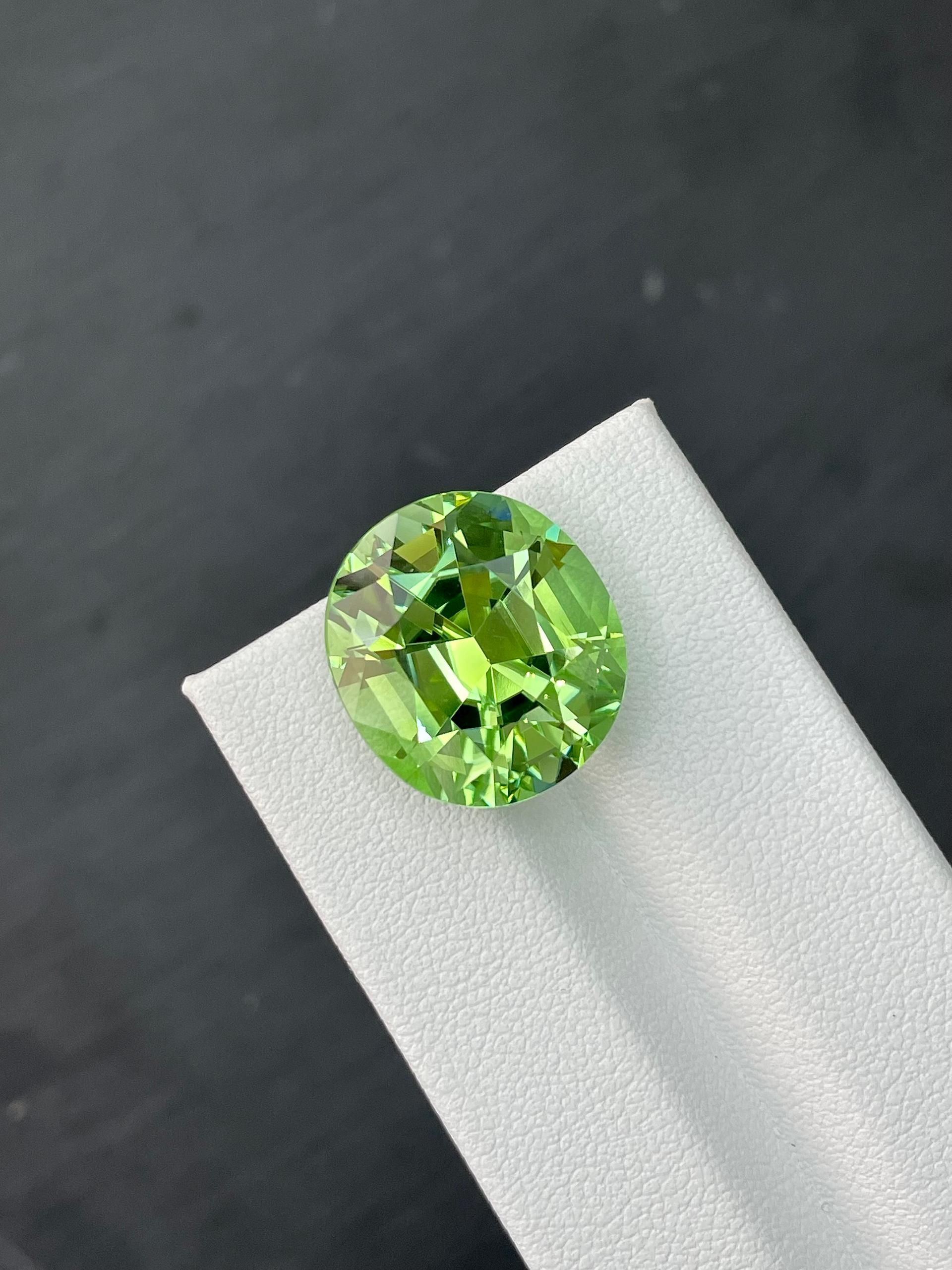 green green tourmaline, 18.83ct oval cut — view 5