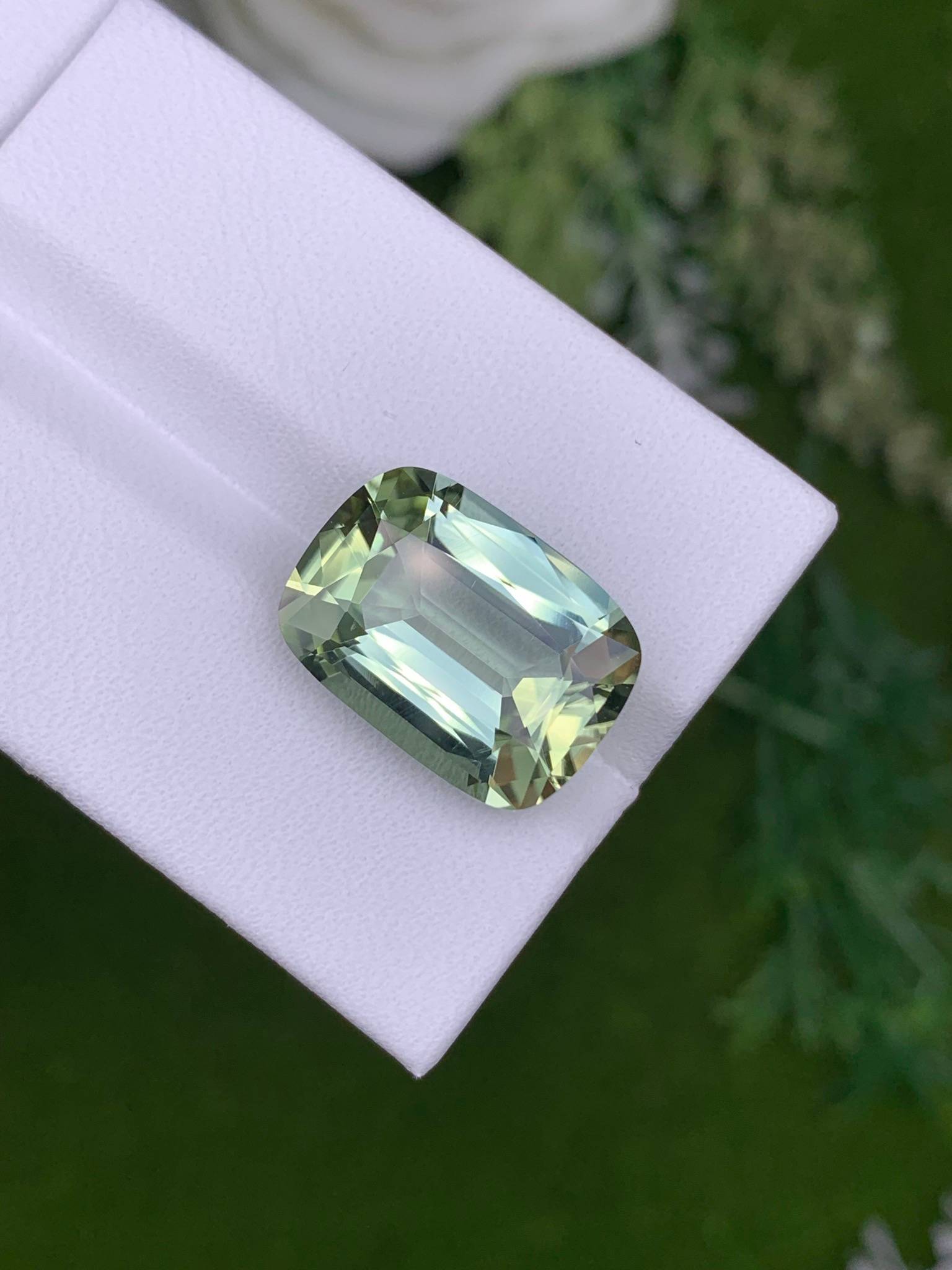 mist green green tourmaline, 9.32ct cushion cut — view 5