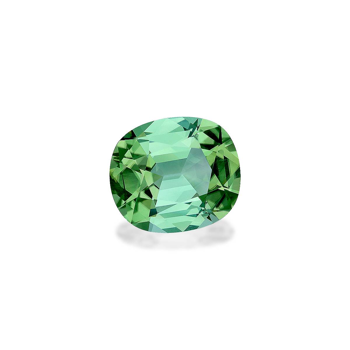 seafoam green green tourmaline, 9.08ct cushion cut — view 3
