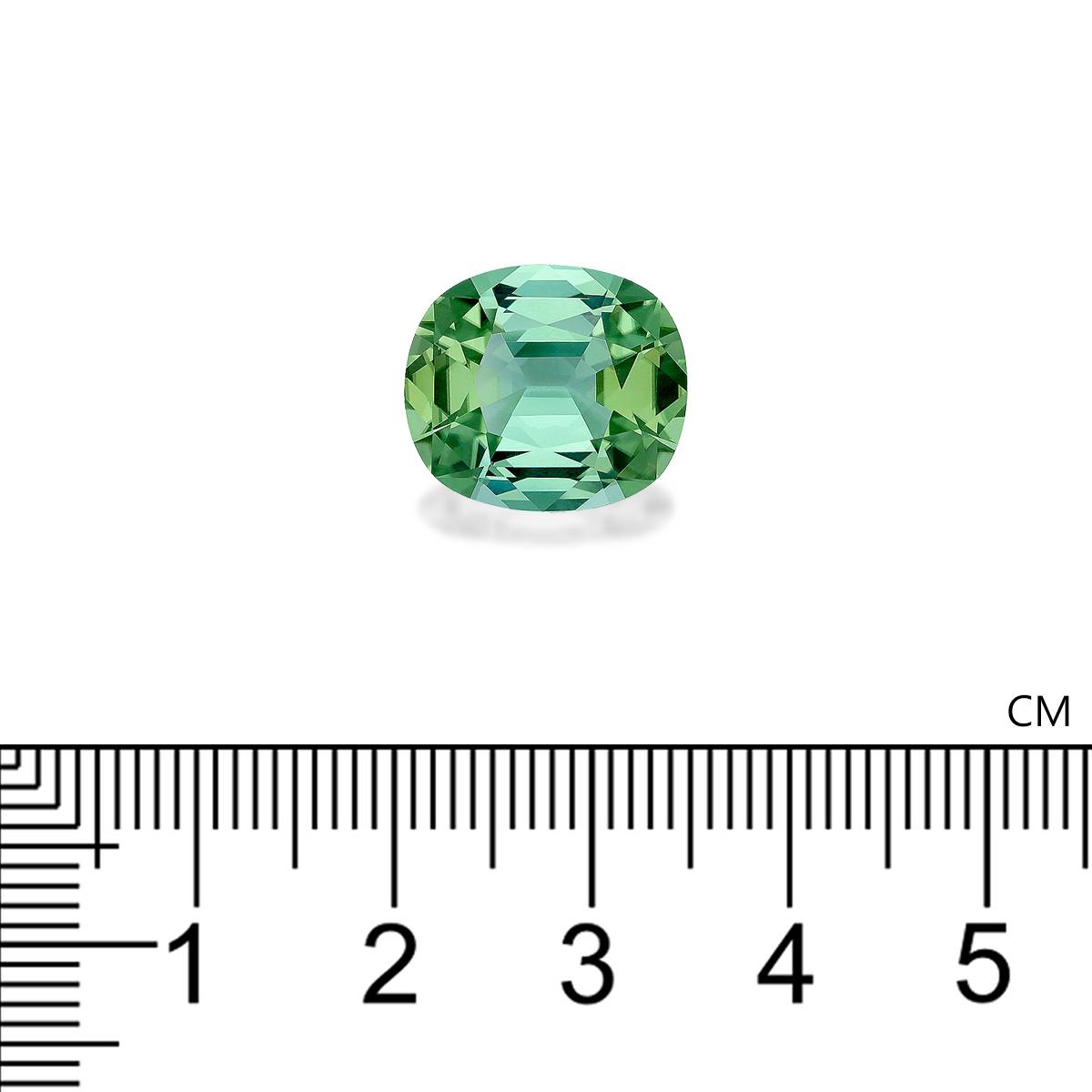 seafoam green green tourmaline, 9.08ct cushion cut — view 4