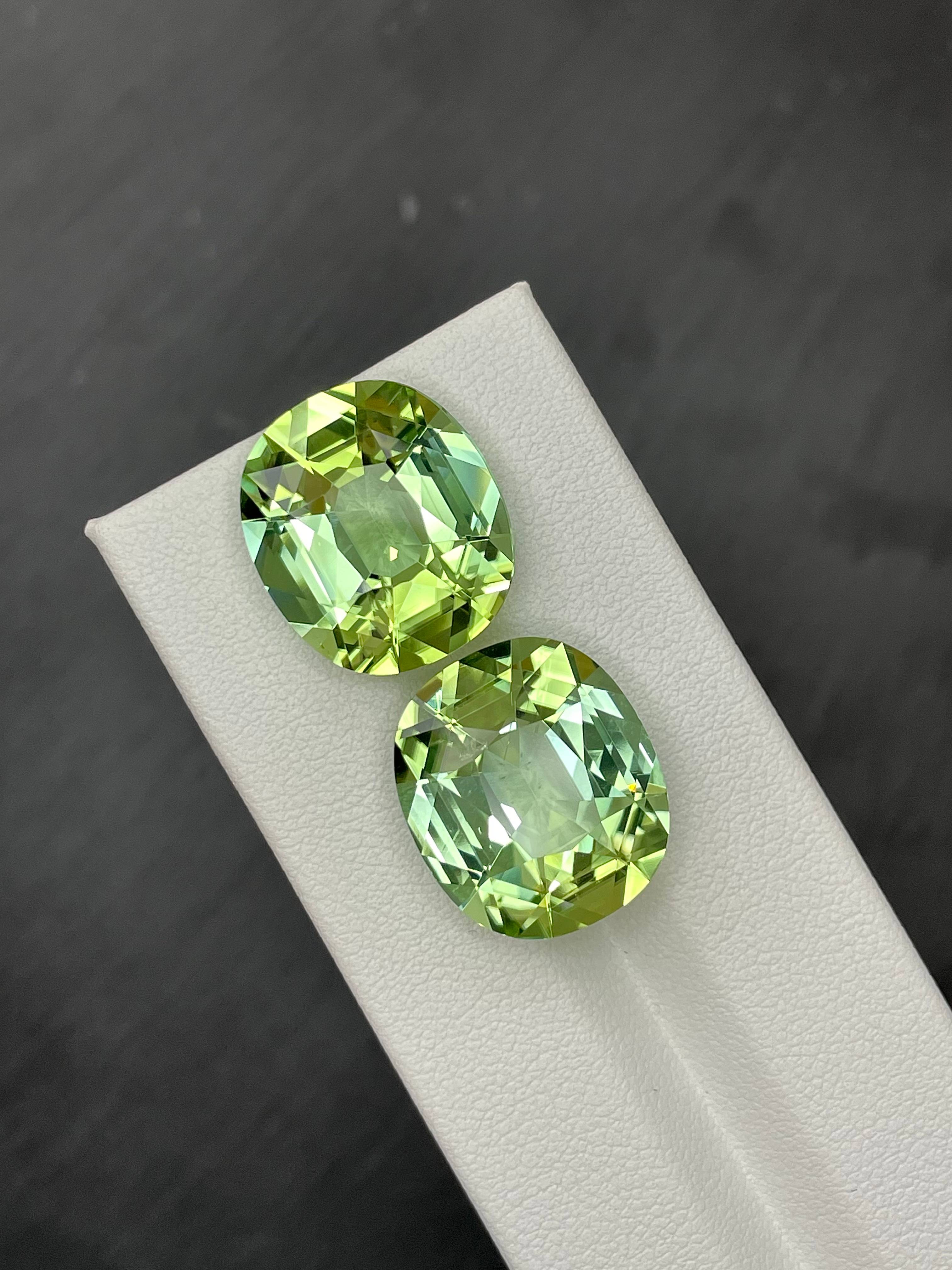 mist green green tourmaline, 29.67ct cushion cut — view 5