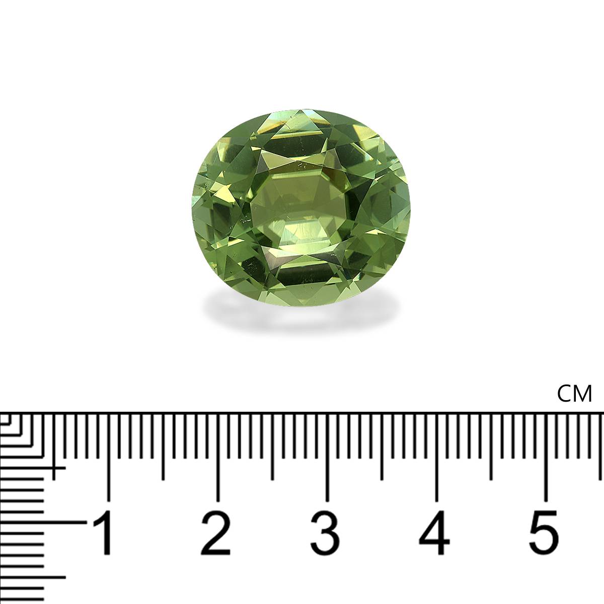 pistachio green green tourmaline, 21.91ct oval cut — view 4
