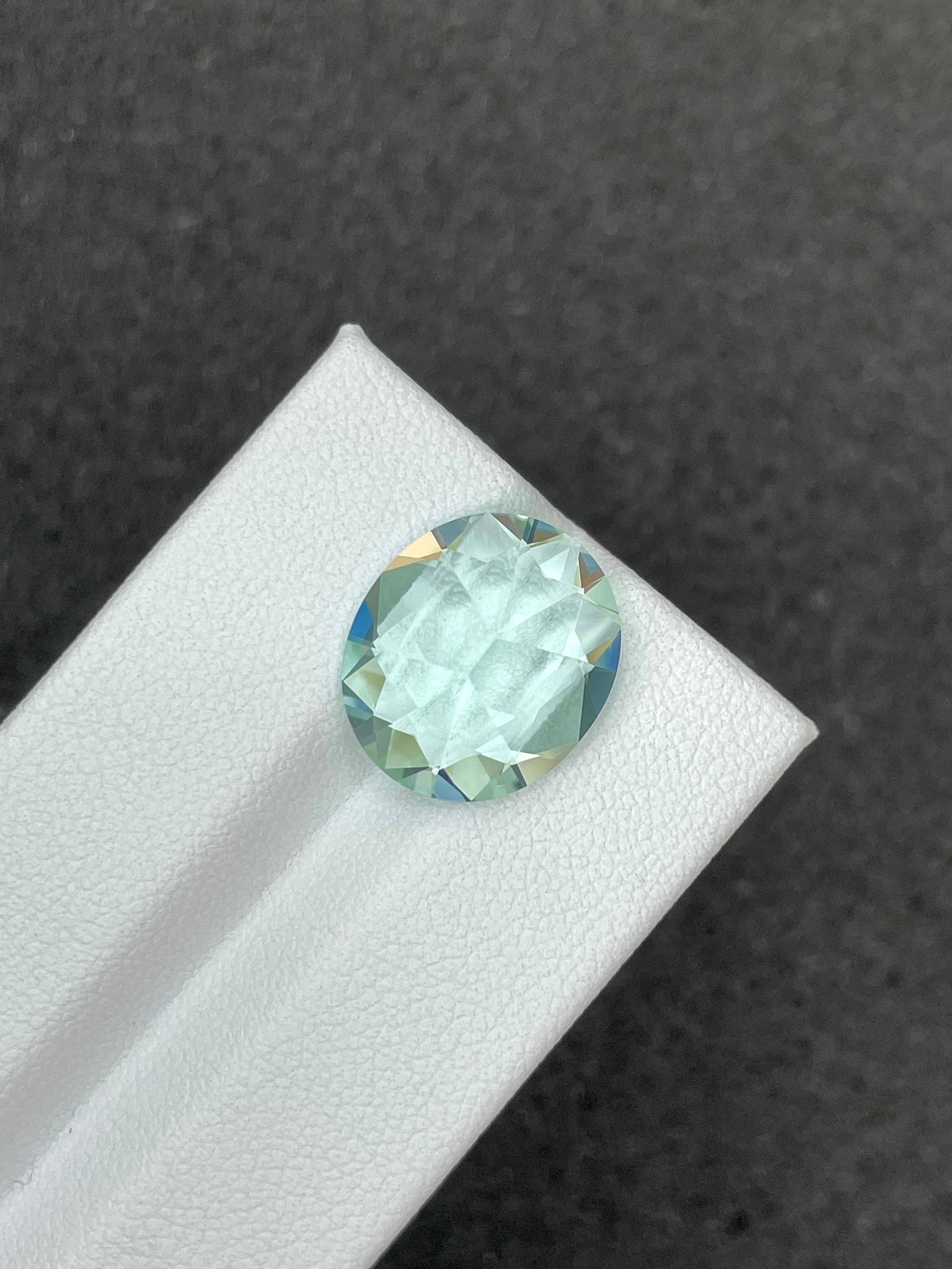 pale green green tourmaline, 7.84ct oval cut — view 6