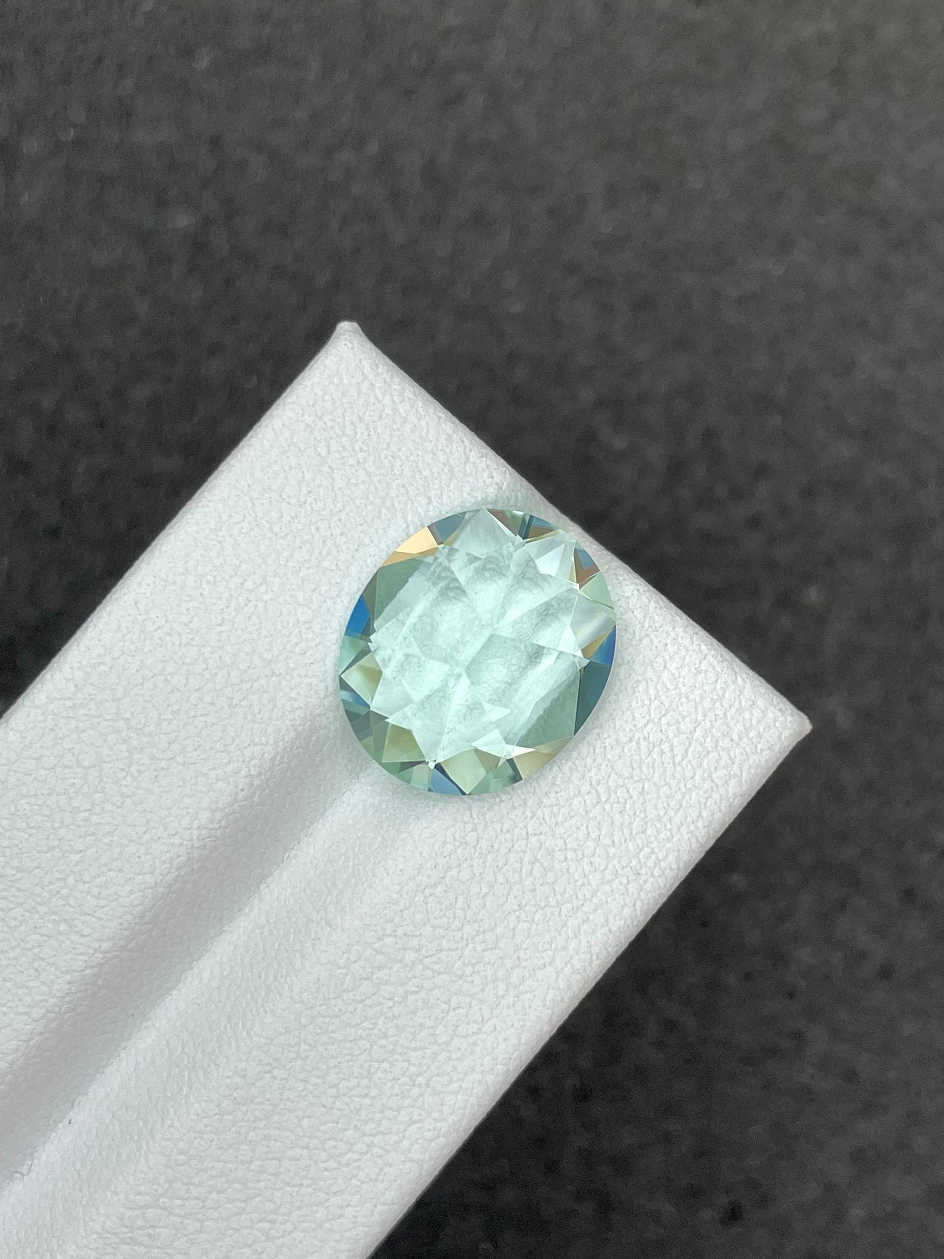 pale green green tourmaline, 7.84ct oval cut — view 6