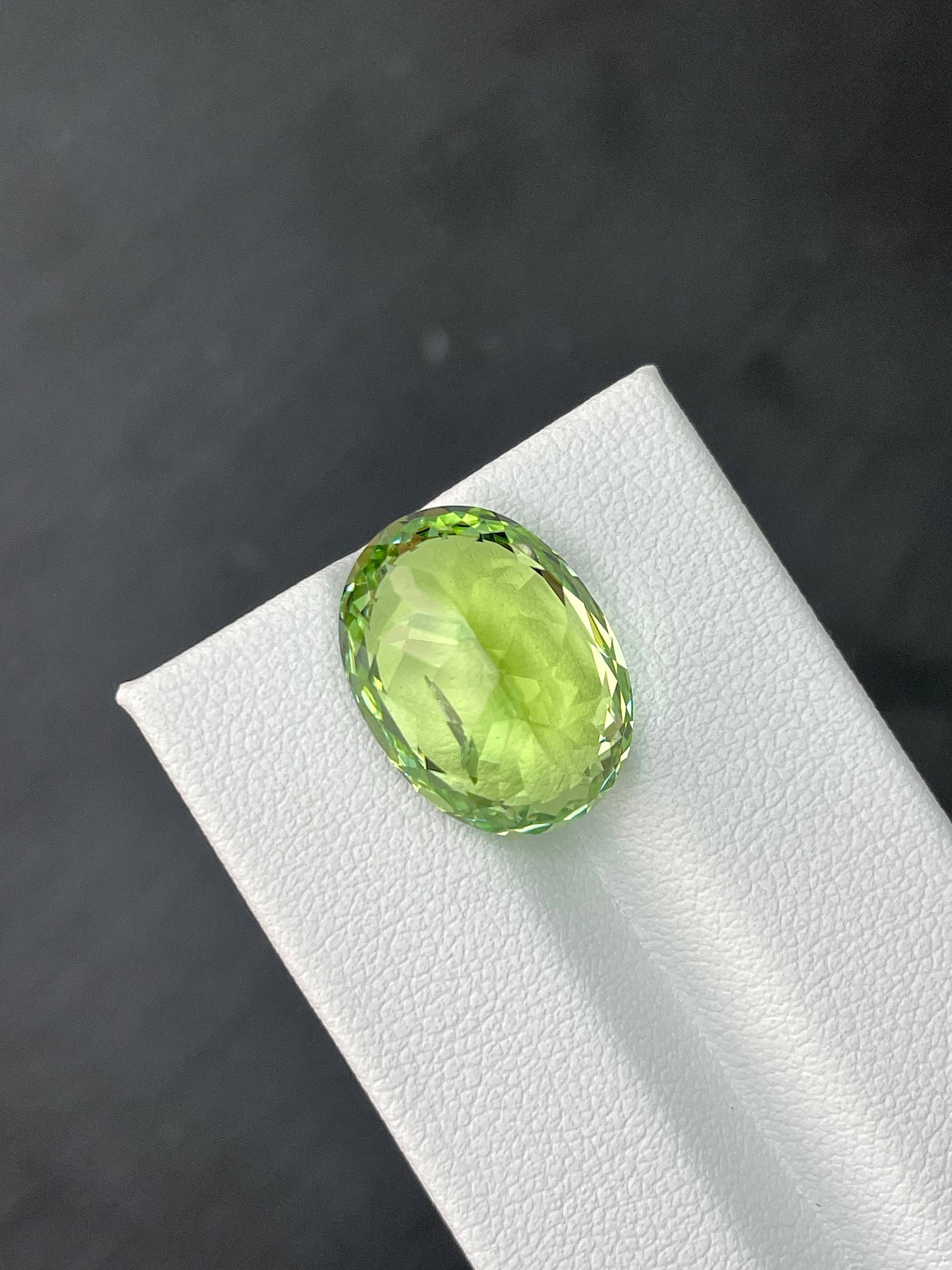 cotton green green tourmaline, 14.28ct oval cut — view 6