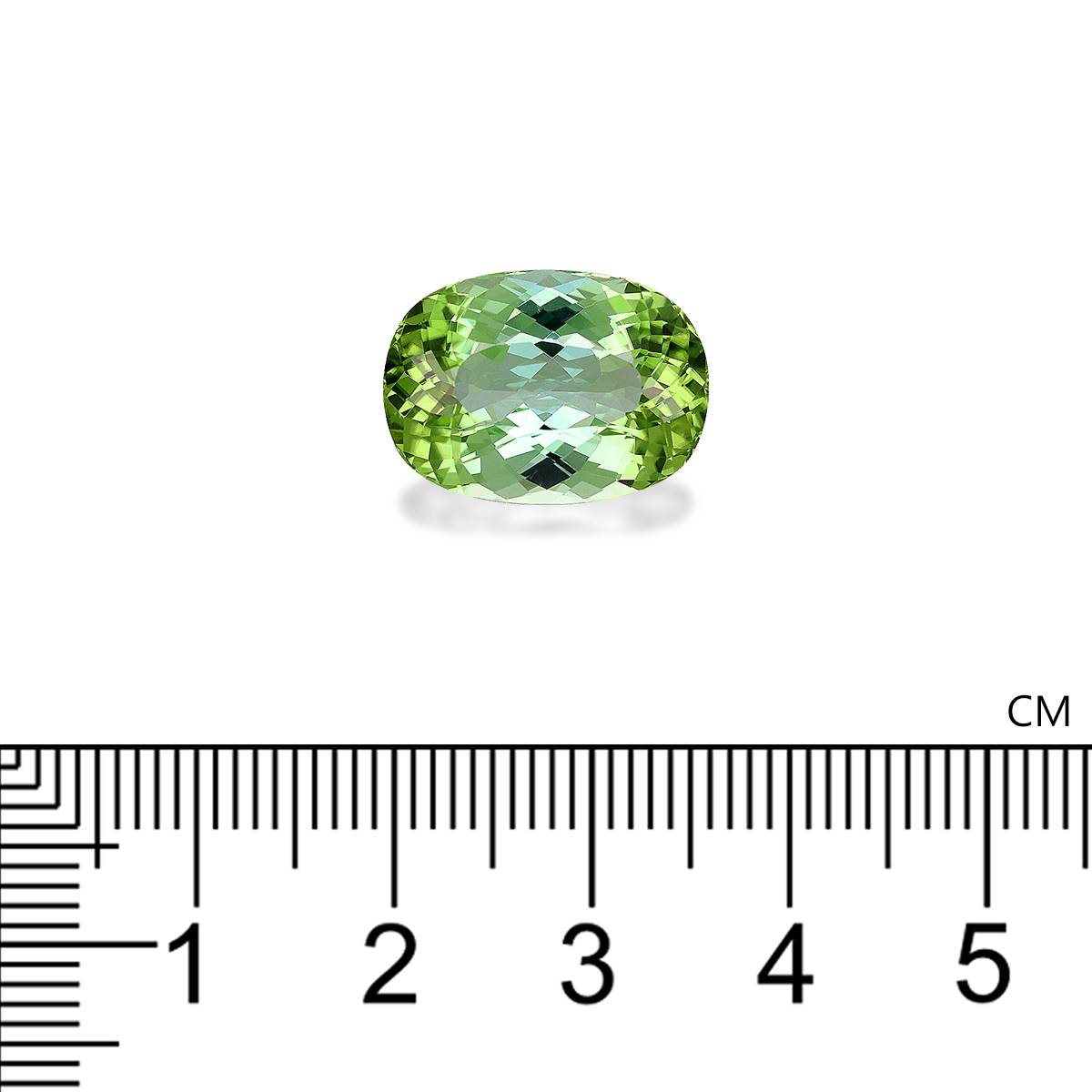 green green tourmaline, 12.49ct cushion cut — view 4