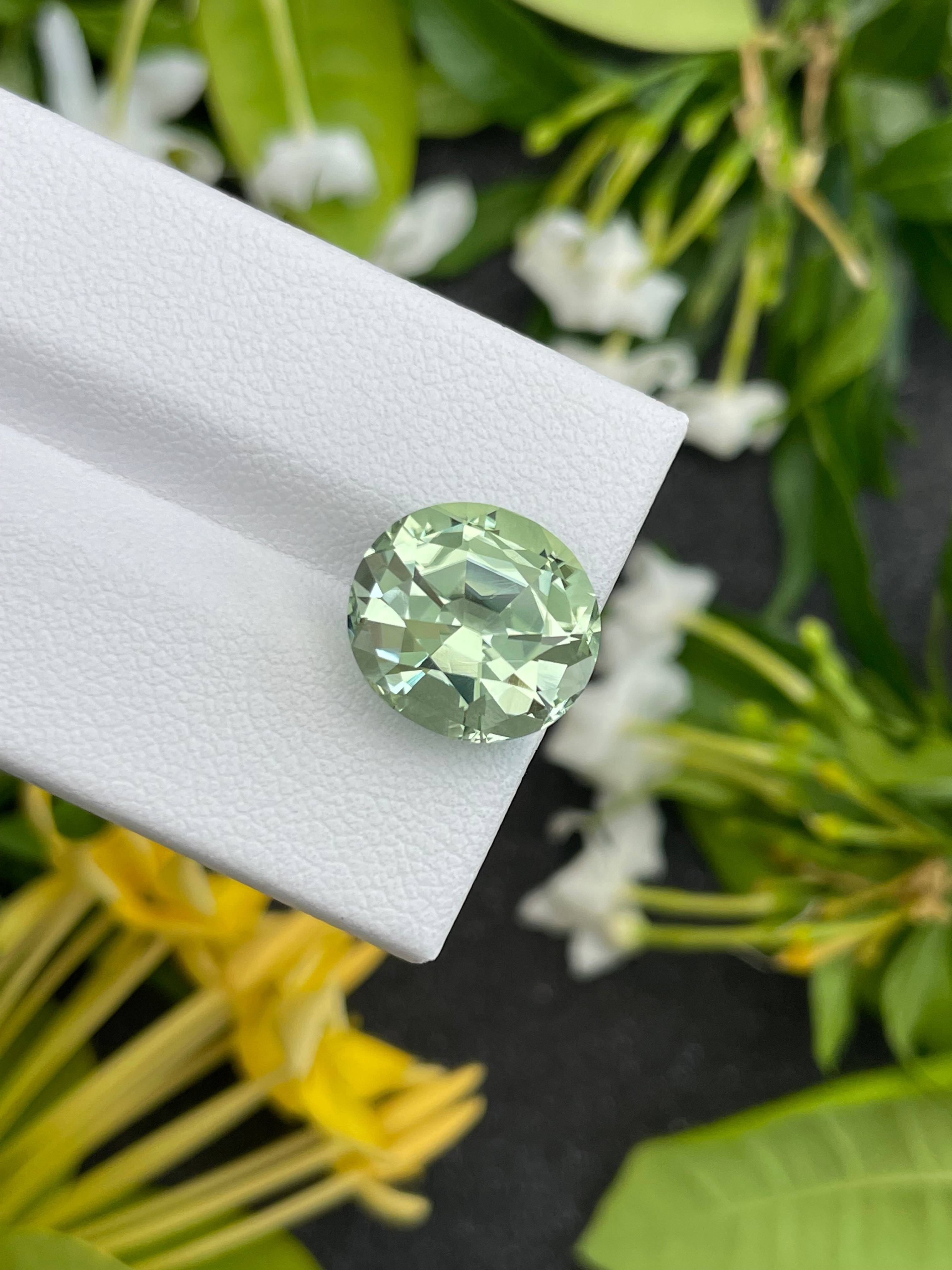 pale green green tourmaline, 7.64ct oval cut — view 8