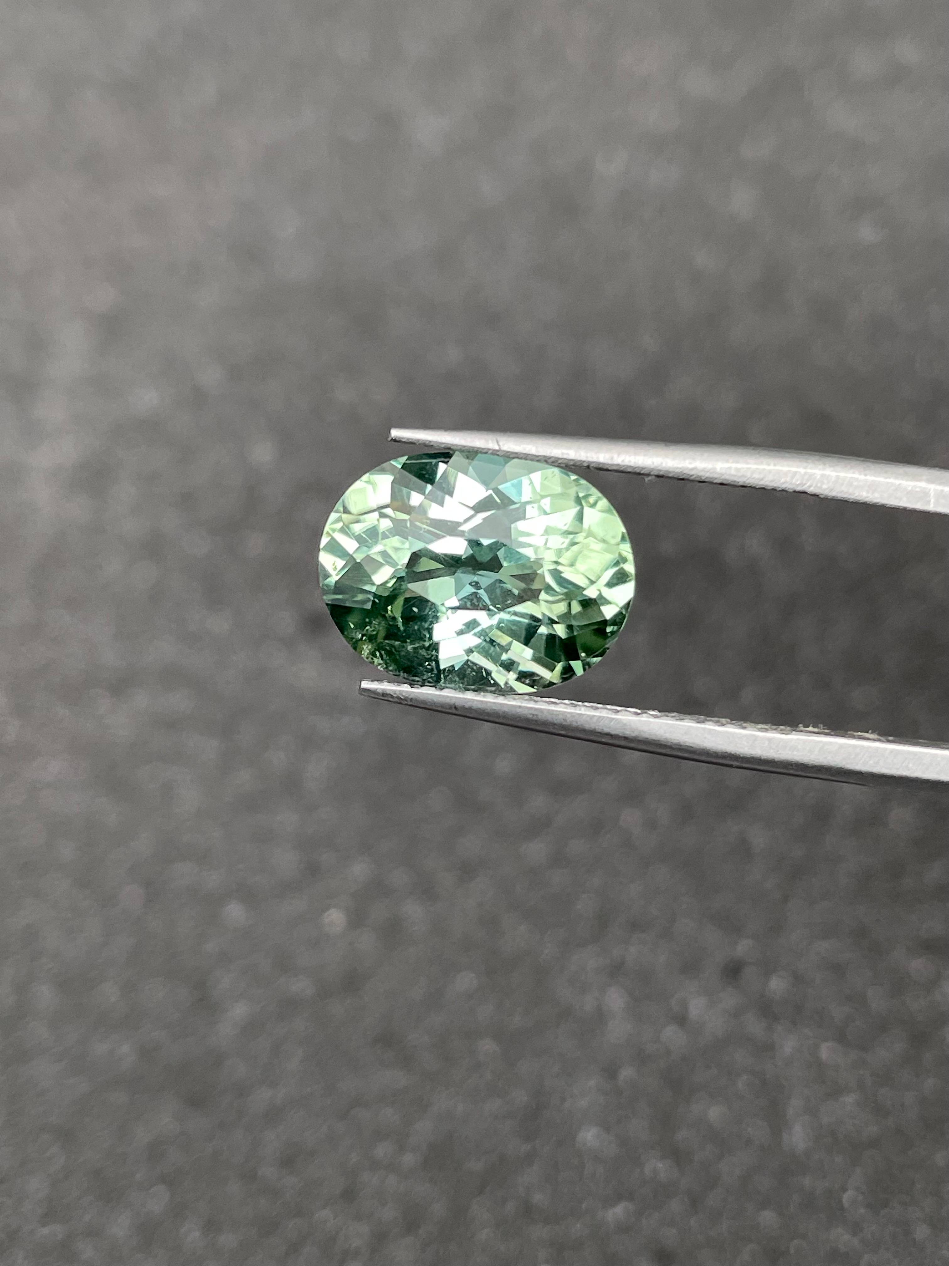 pale green green tourmaline, 6.17ct oval cut — view 5