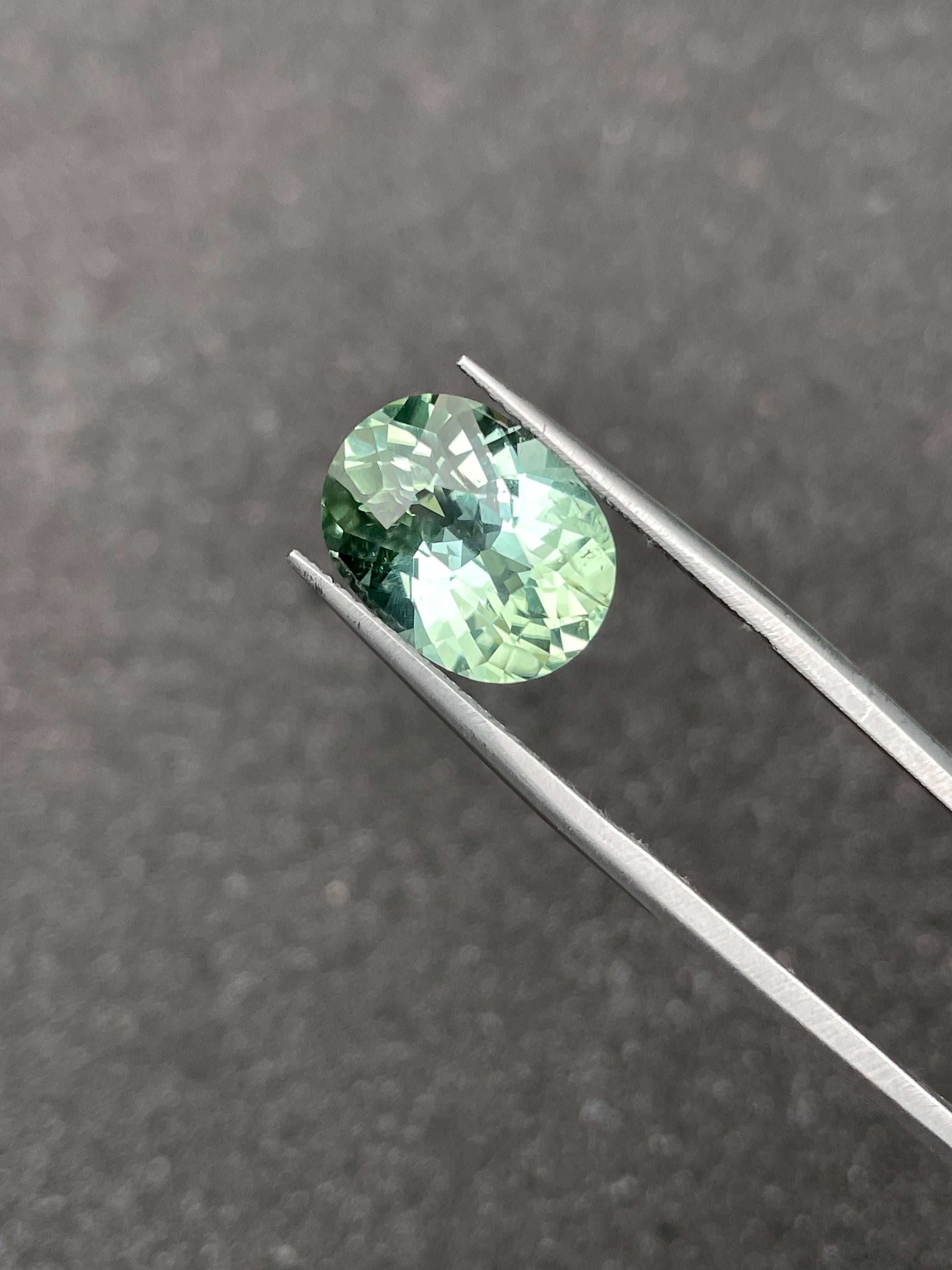 pale green green tourmaline, 6.17ct oval cut — view 7
