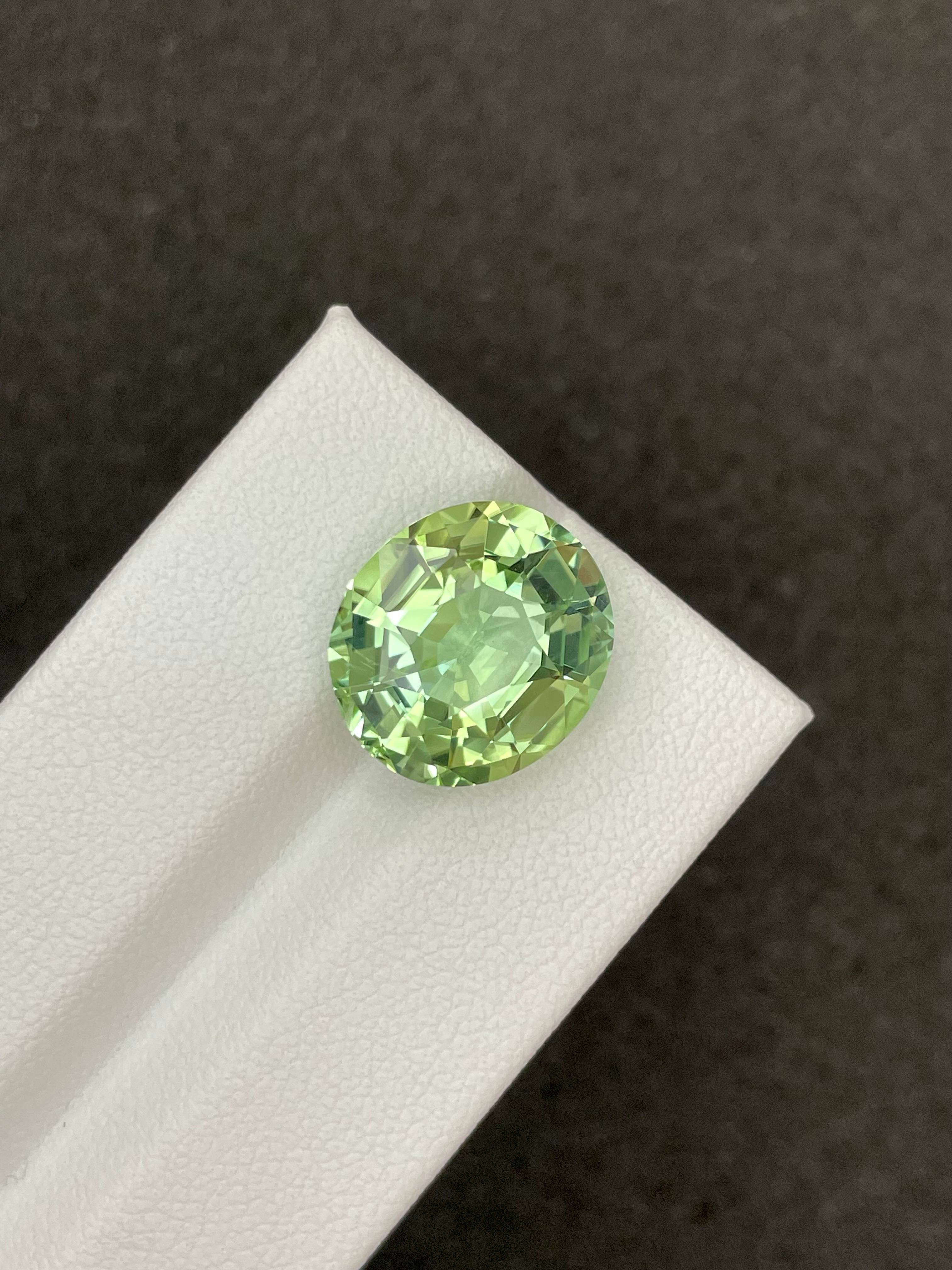 cotton green green tourmaline, 9.62ct oval cut — view 5