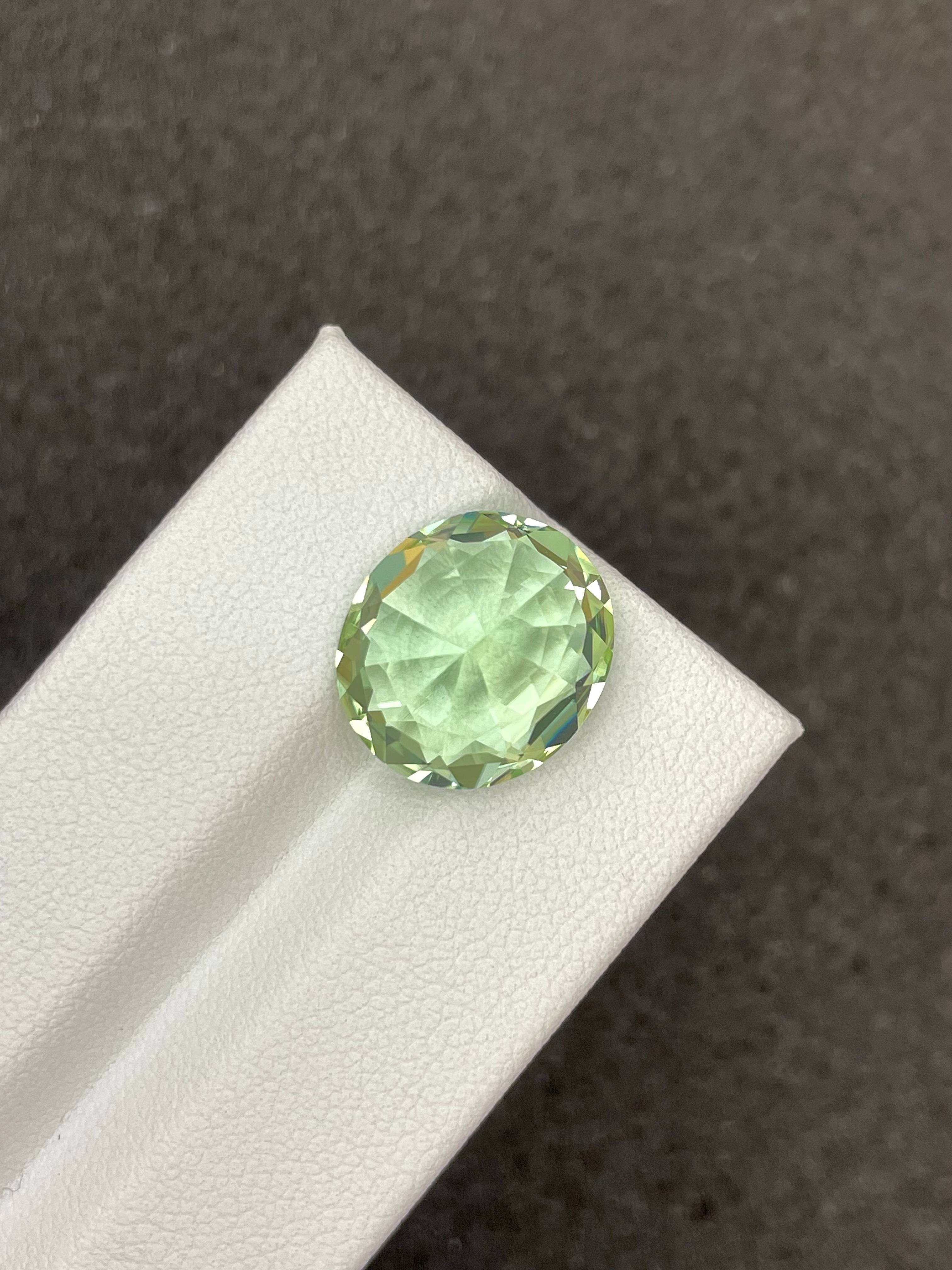 cotton green green tourmaline, 9.62ct oval cut — view 6