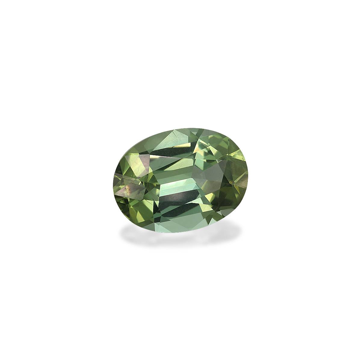 pistachio green green tourmaline, 12.16ct oval cut — view 3