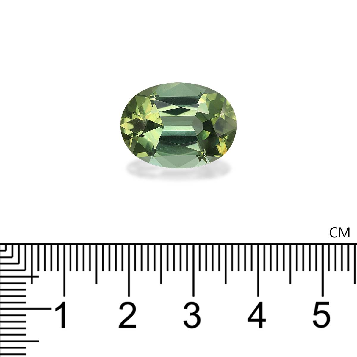 pistachio green green tourmaline, 12.16ct oval cut — view 4