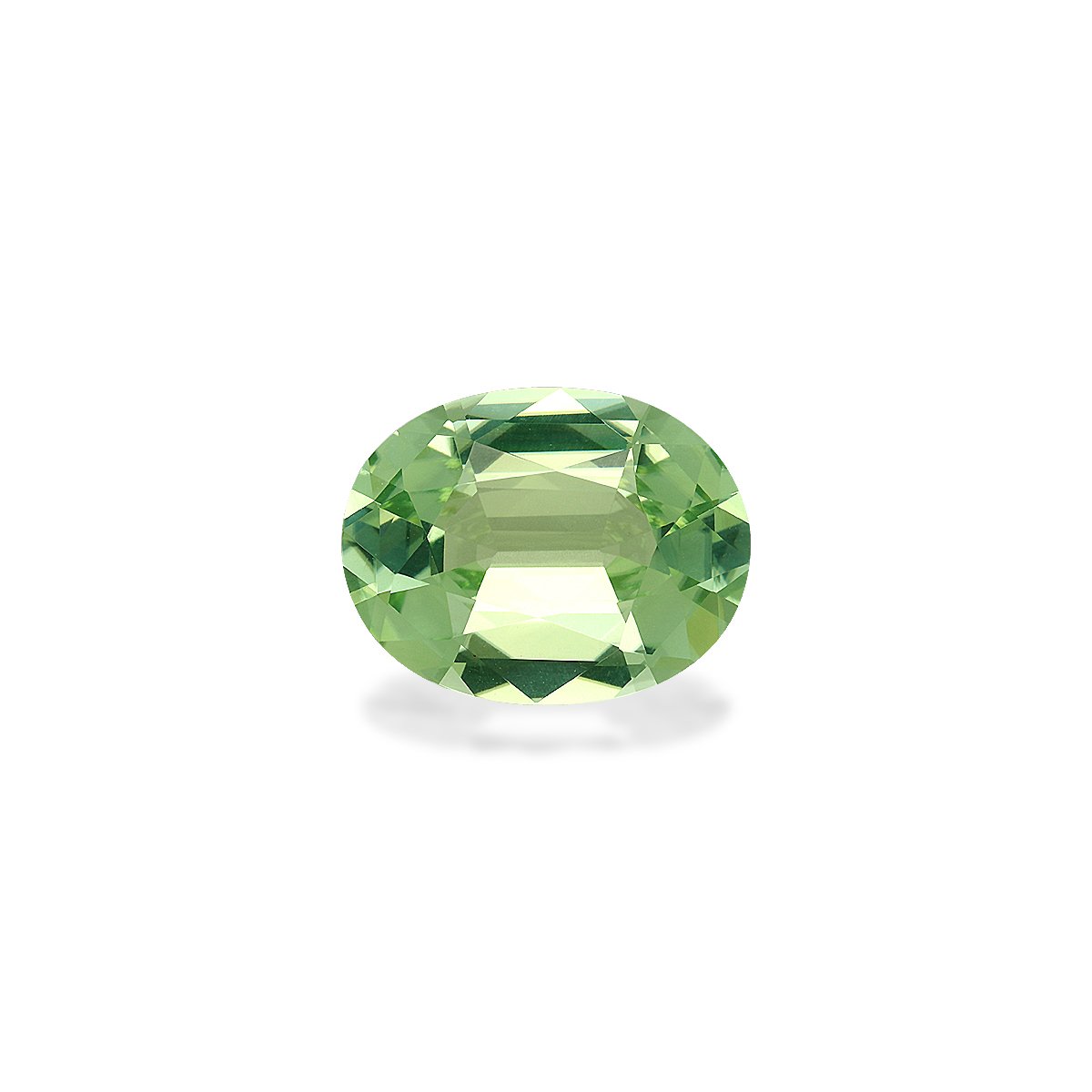 lime green green tourmaline, 6.72ct oval cut — main view
