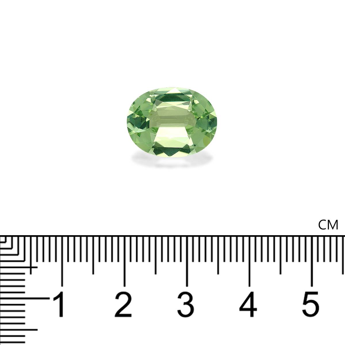 lime green green tourmaline, 6.72ct oval cut — view 4