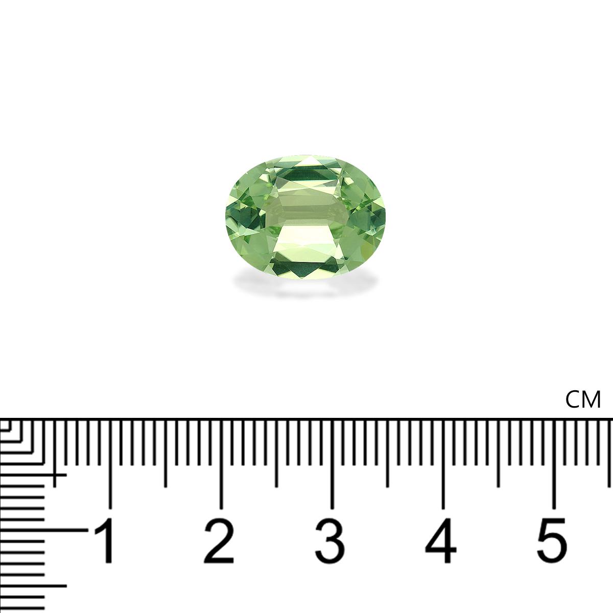 lime green green tourmaline, 6.72ct oval cut — view 4