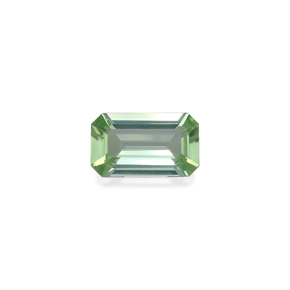lime green green tourmaline, 4.22ct rectangular cut — main view