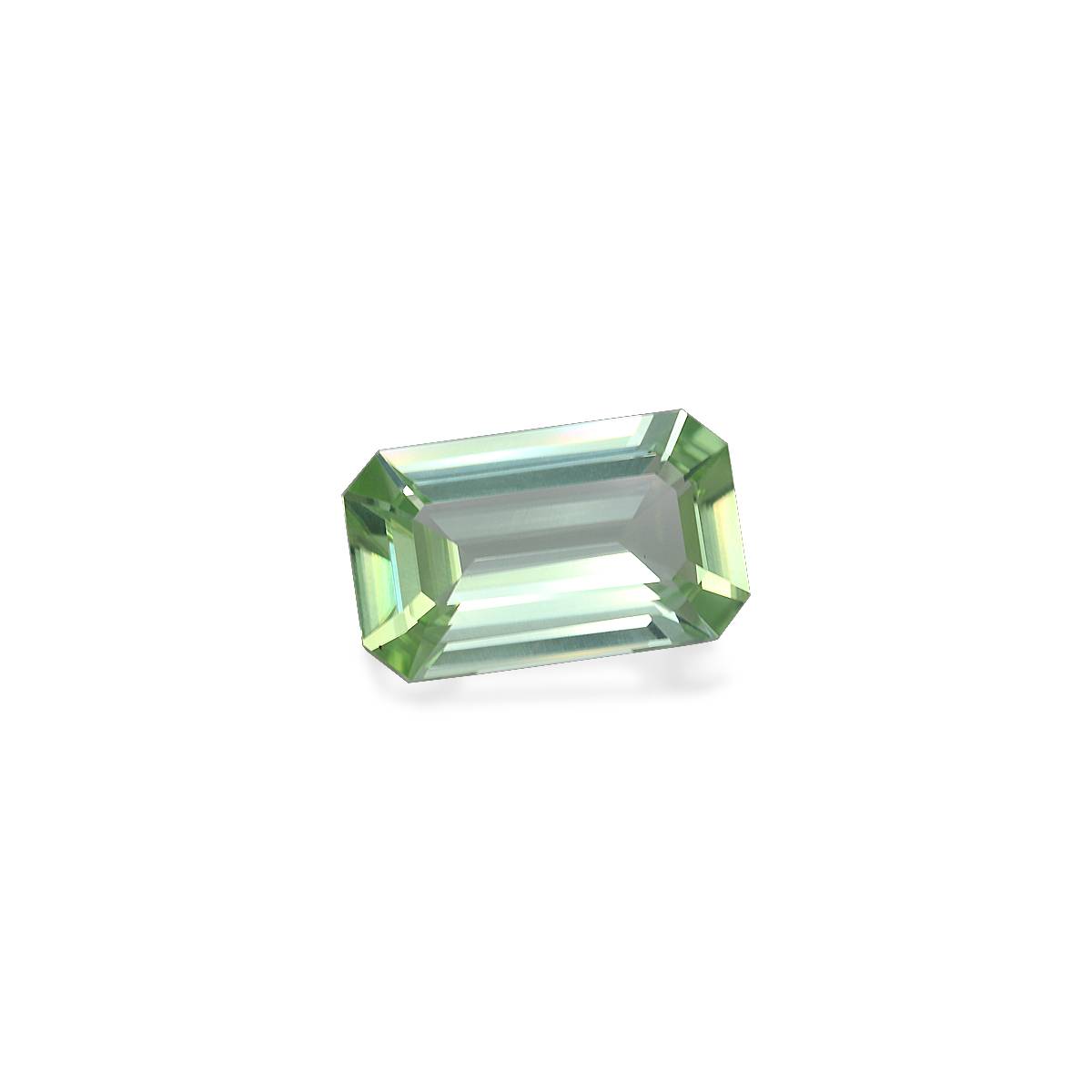 lime green green tourmaline, 4.22ct rectangular cut — view 3