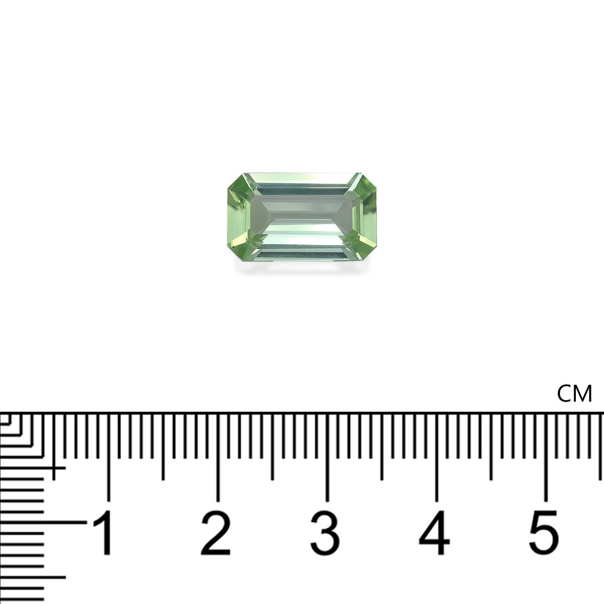 lime green green tourmaline, 4.22ct rectangular cut — view 4