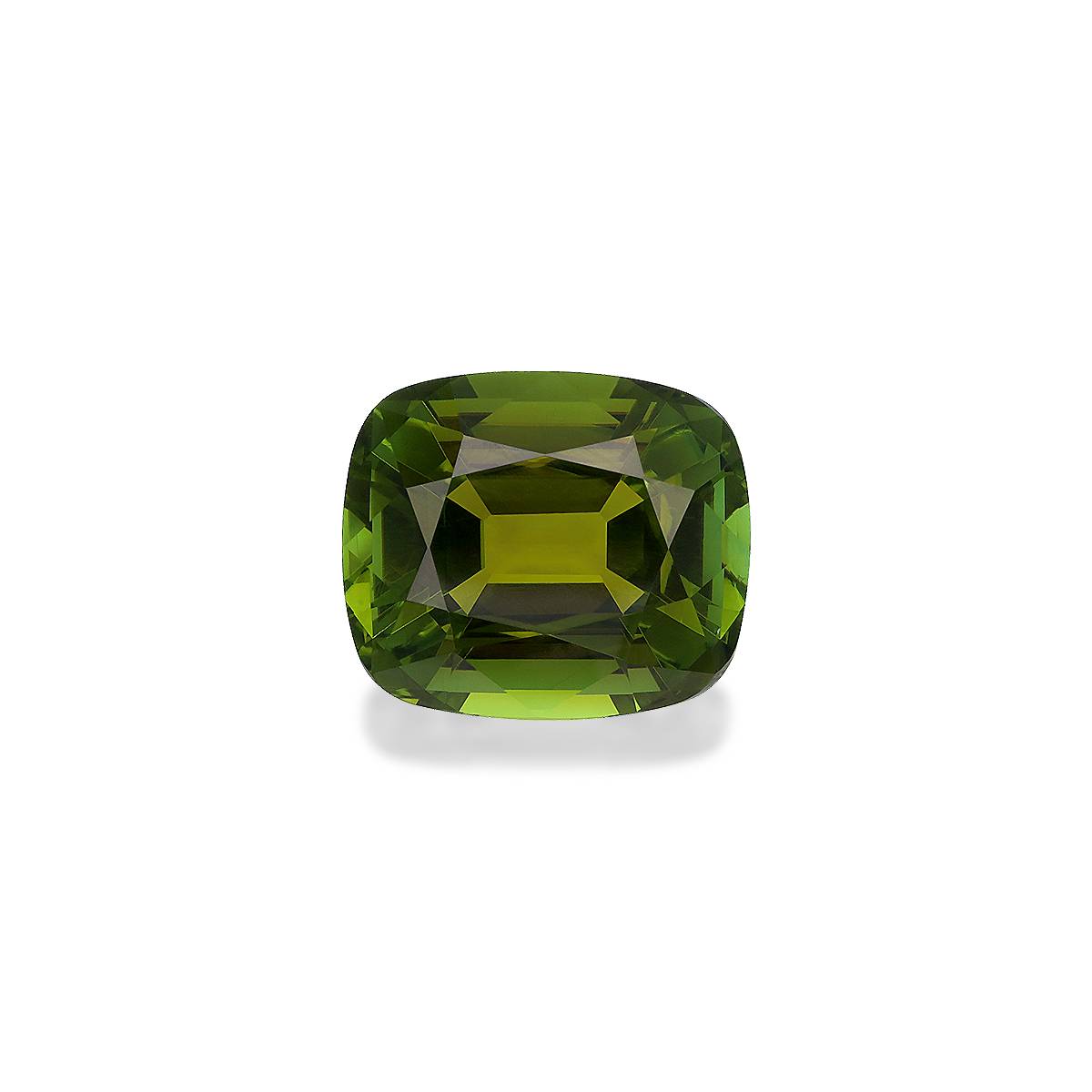 moss green green tourmaline, 9.74ct cushion cut — main view