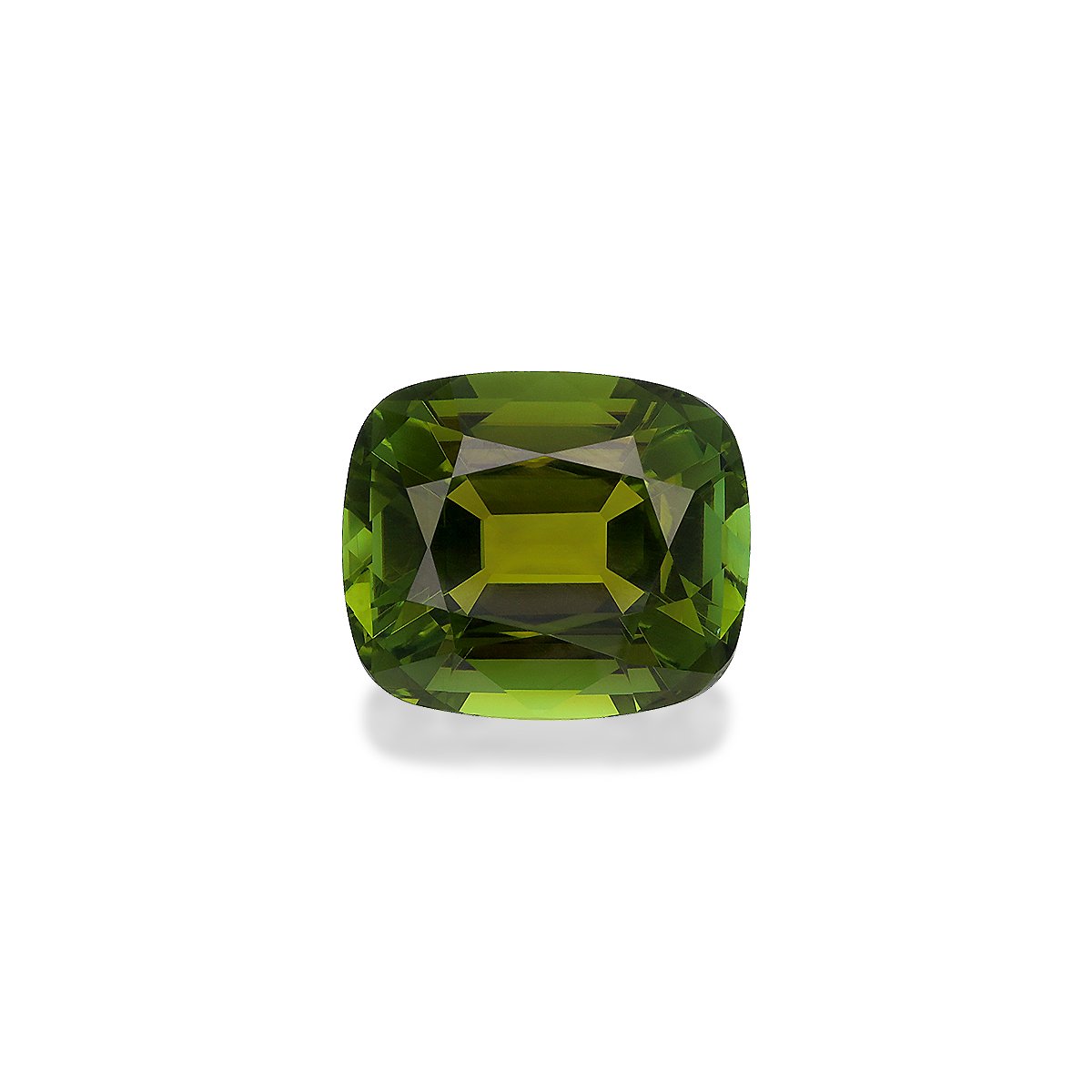 moss green green tourmaline, 9.74ct cushion cut — main view