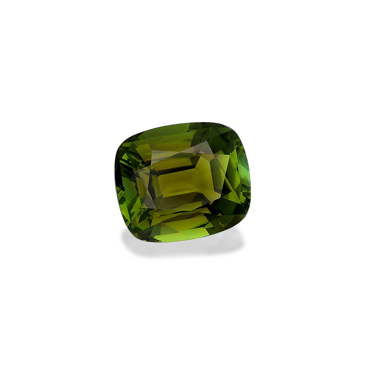 moss green green tourmaline, 9.74ct cushion cut — view 3