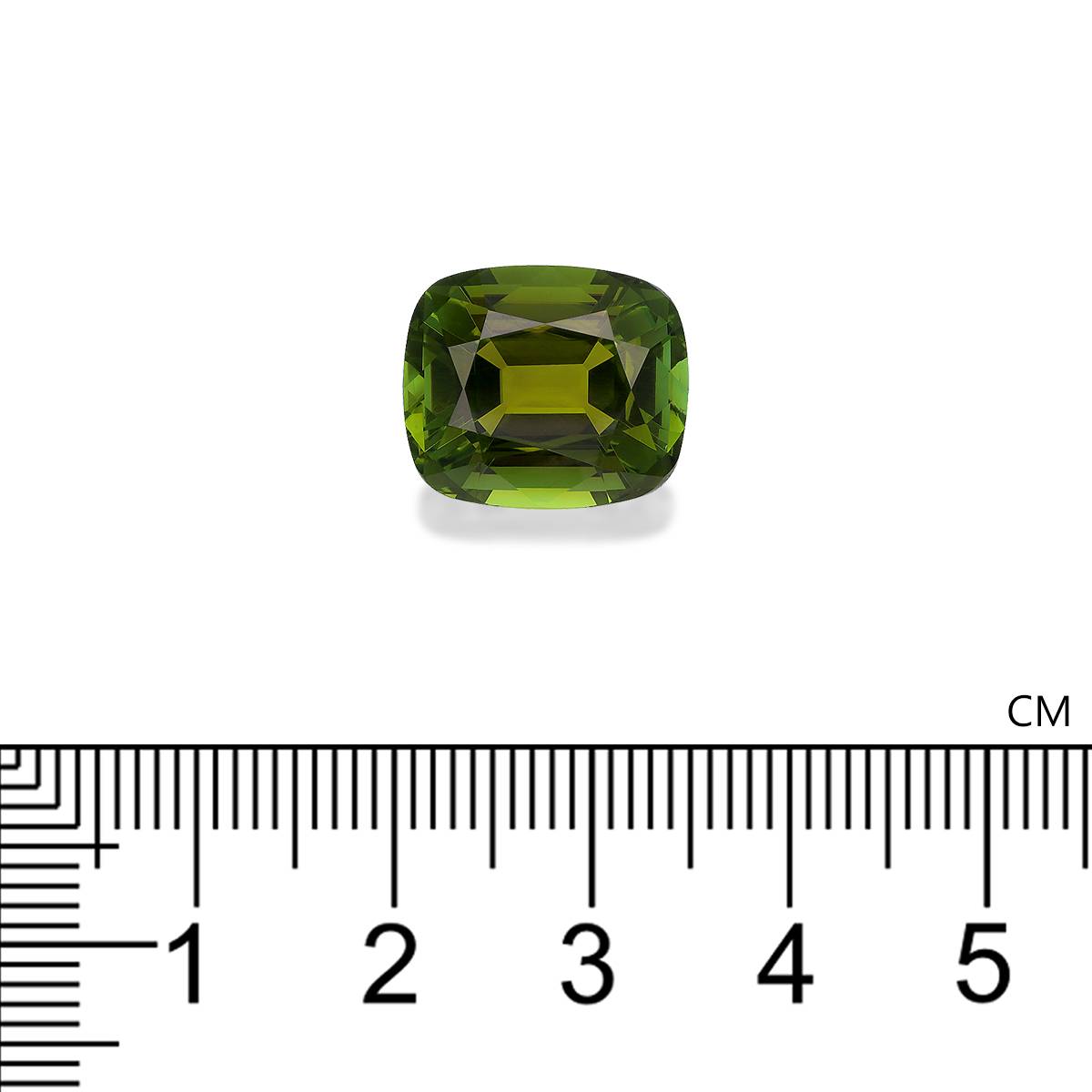 moss green green tourmaline, 9.74ct cushion cut — view 4