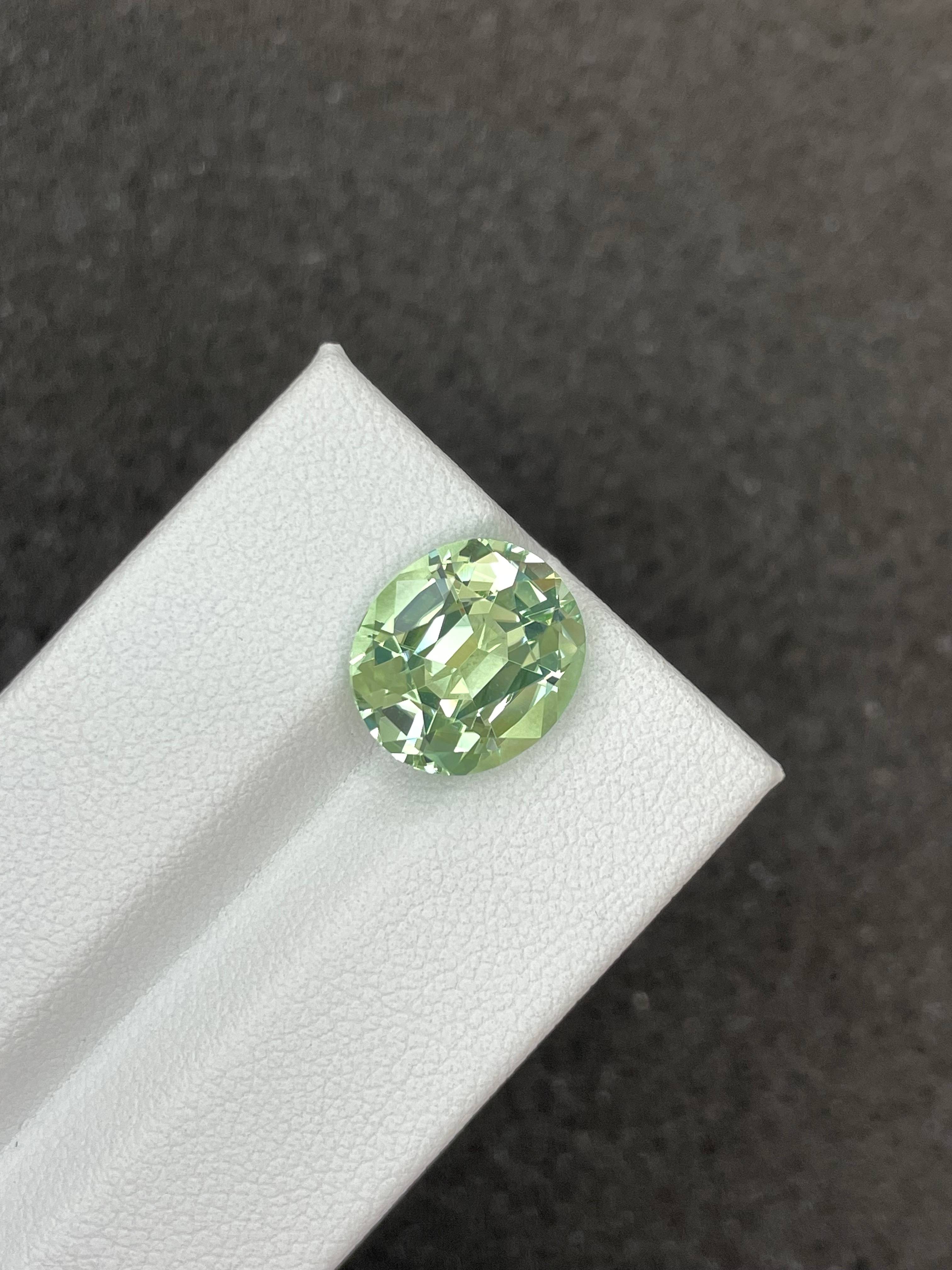 seafoam green green tourmaline, 5.58ct oval cut — view 5