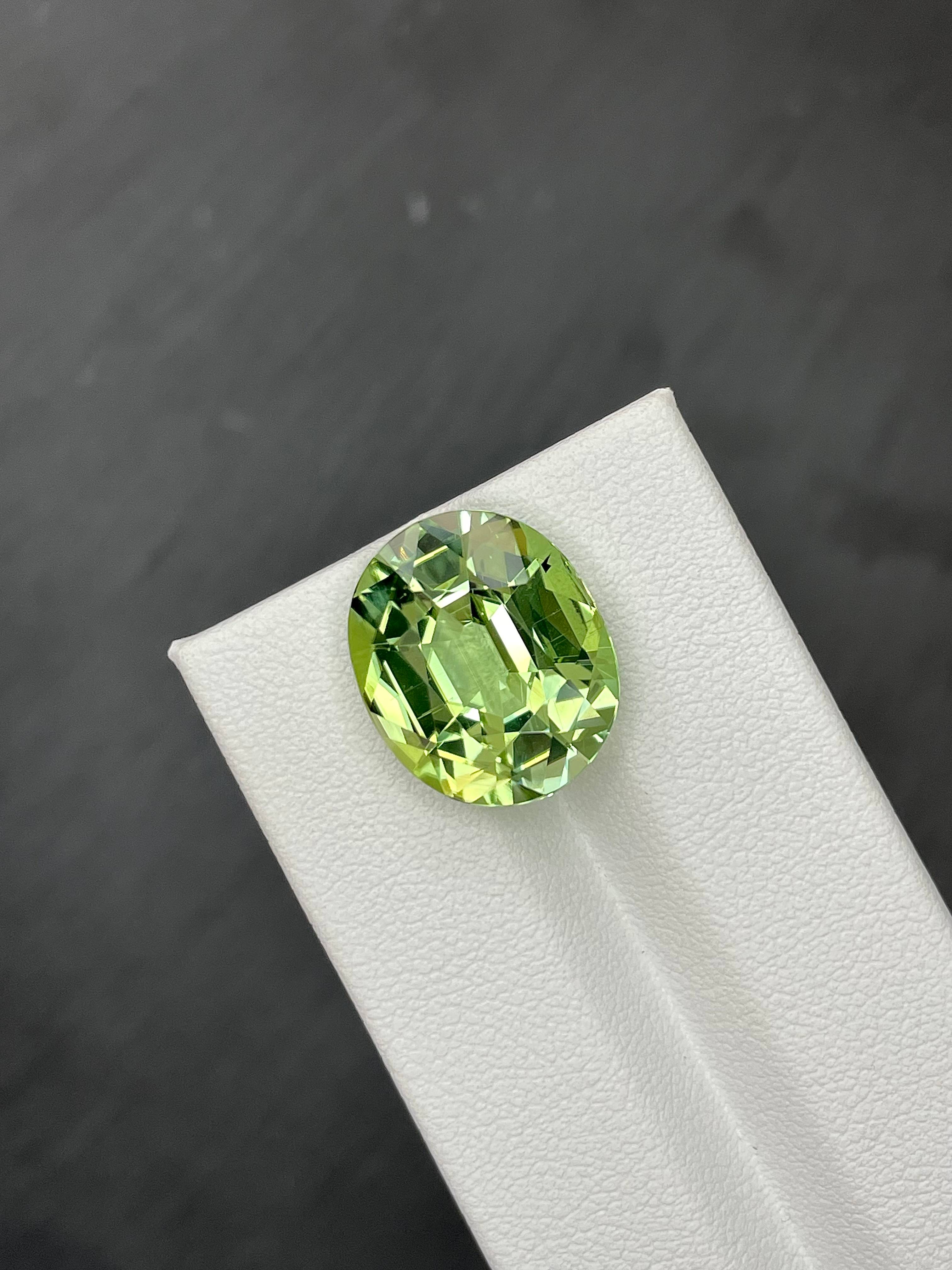 seafoam green green tourmaline, 11.5ct oval cut — view 5