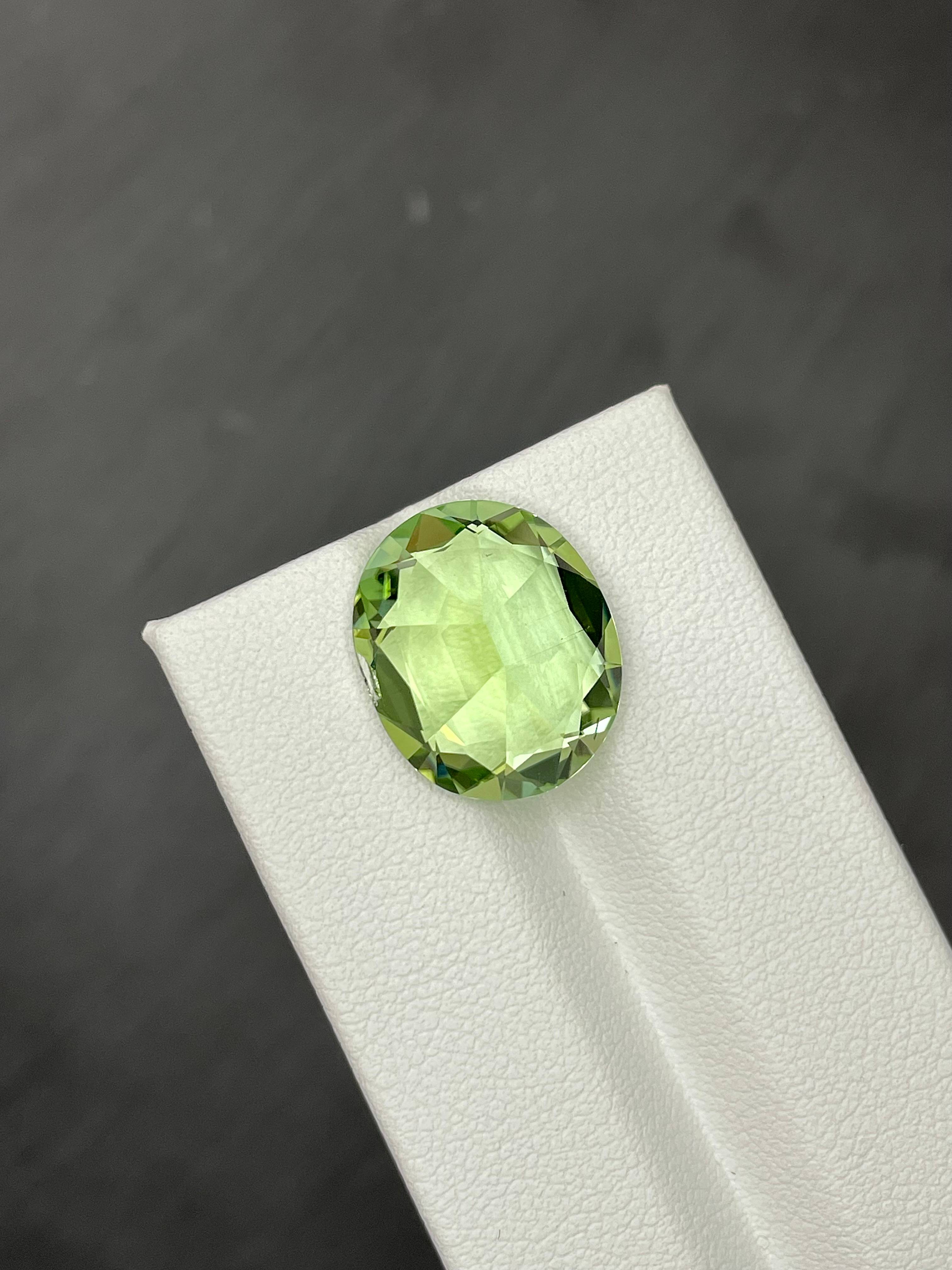 seafoam green green tourmaline, 11.5ct oval cut — view 6