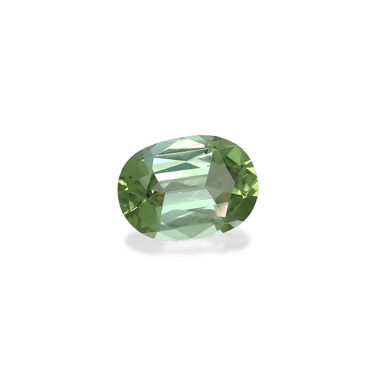 green green tourmaline, 4.04ct oval cut — view 3