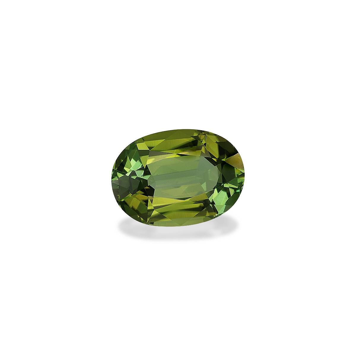 lime green green tourmaline, 6.09ct oval cut — view 3