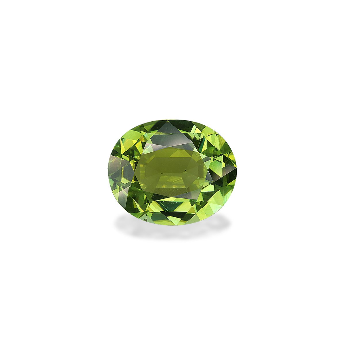 lime green green tourmaline, 5.29ct oval cut — main view