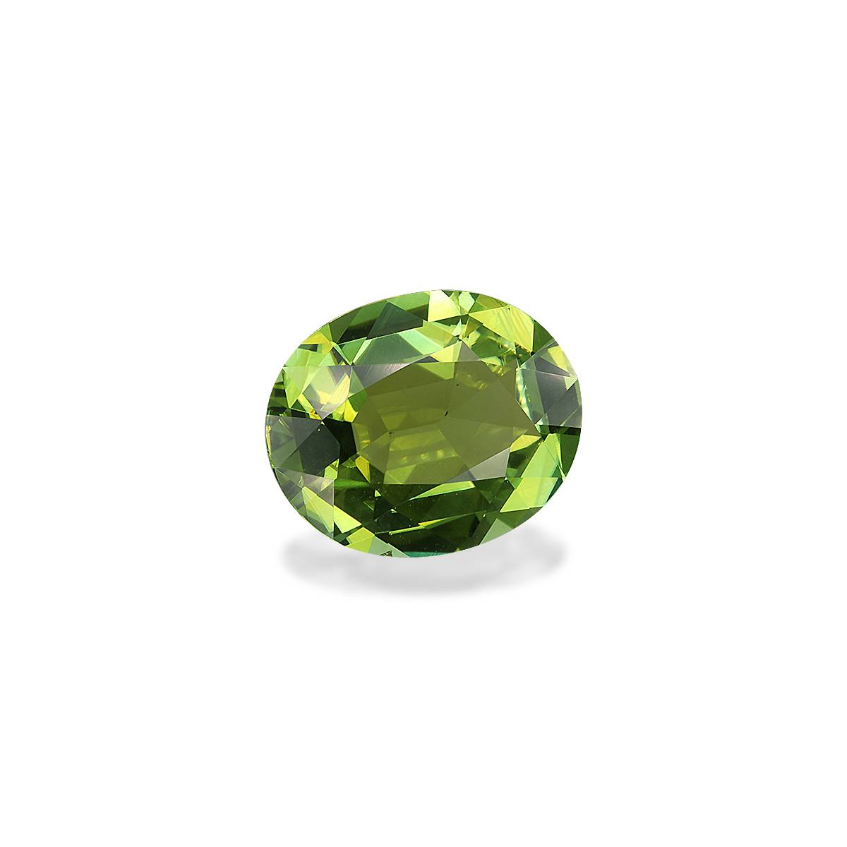 lime green green tourmaline, 5.29ct oval cut — view 3