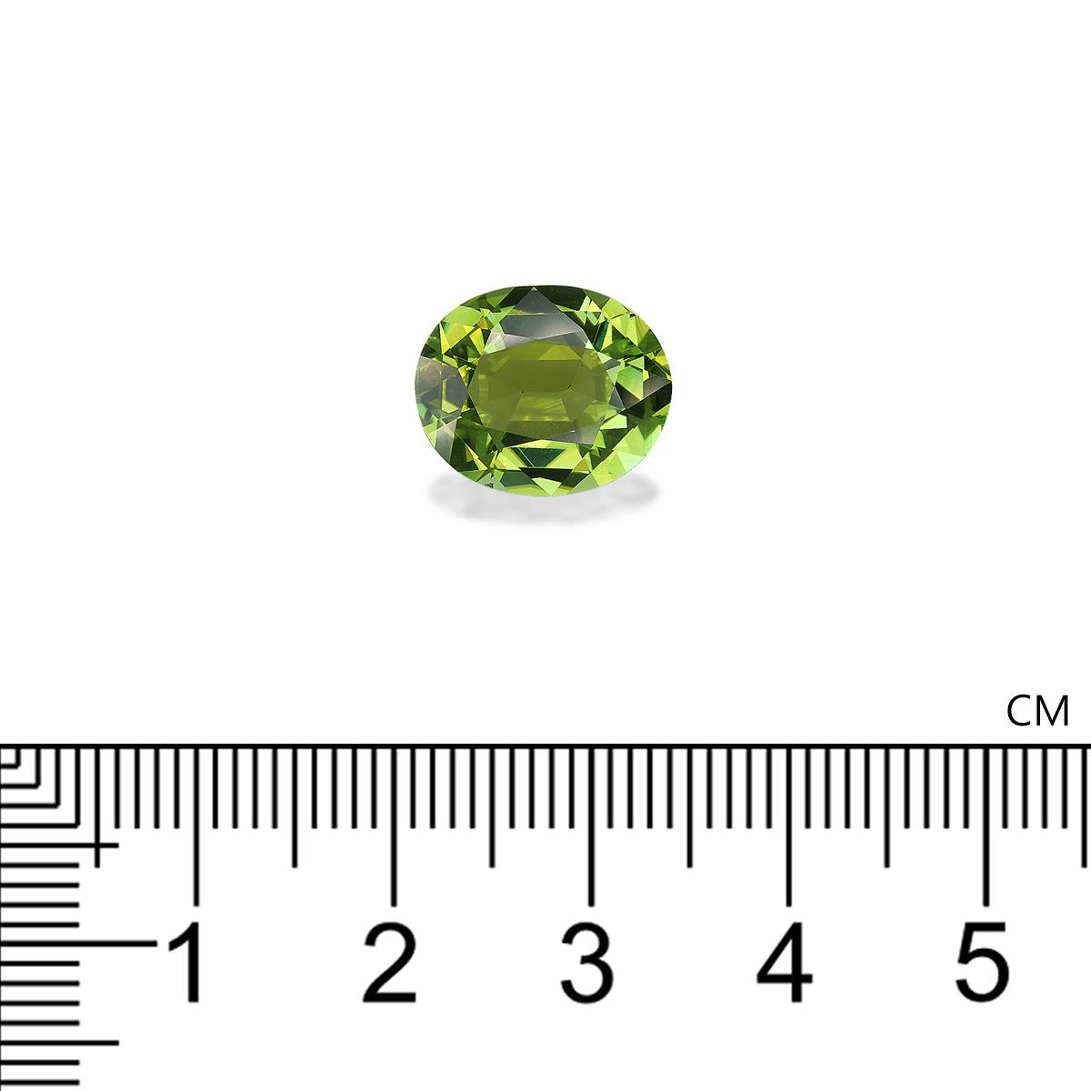 lime green green tourmaline, 5.29ct oval cut — view 4