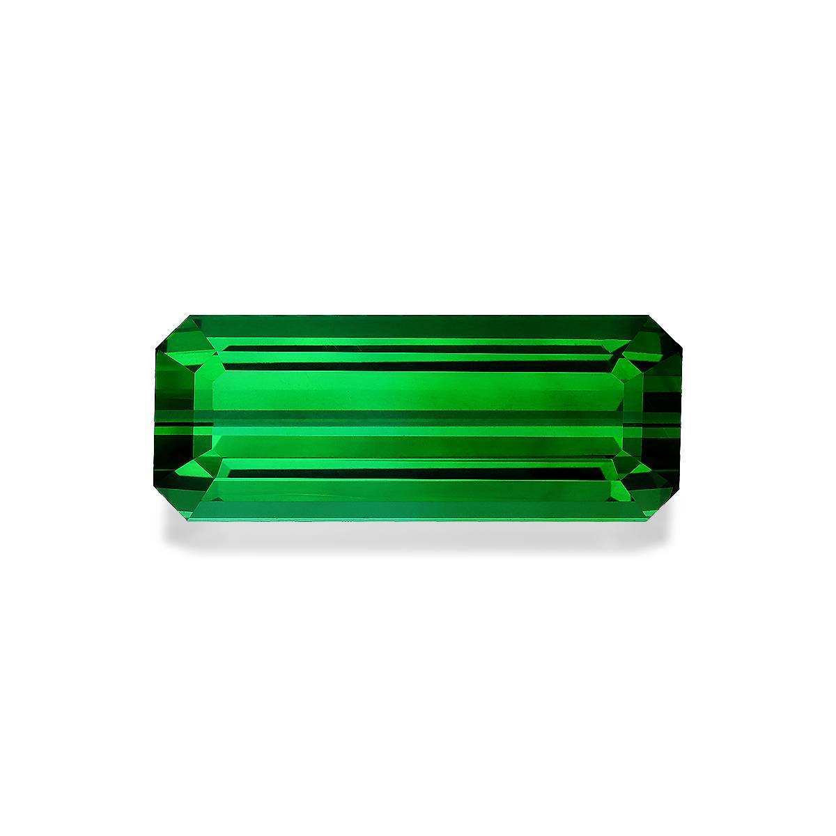 Vivid green green tourmaline, 57.95ct rectangular cut — main view