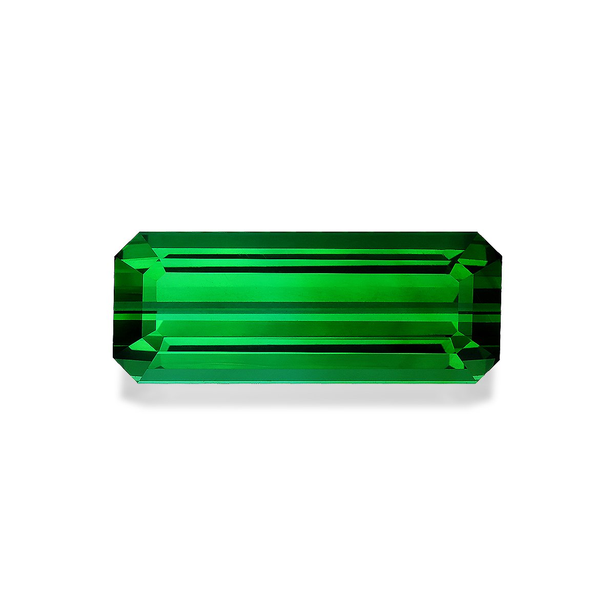 Vivid green green tourmaline, 57.95ct rectangular cut — main view
