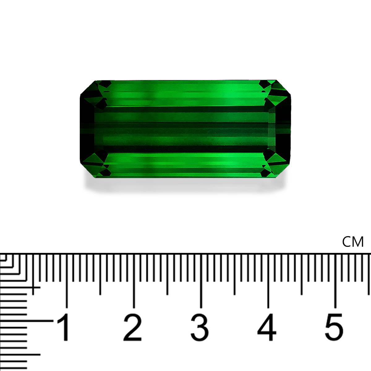Vivid green green tourmaline, 56.28ct rectangular cut — view 4